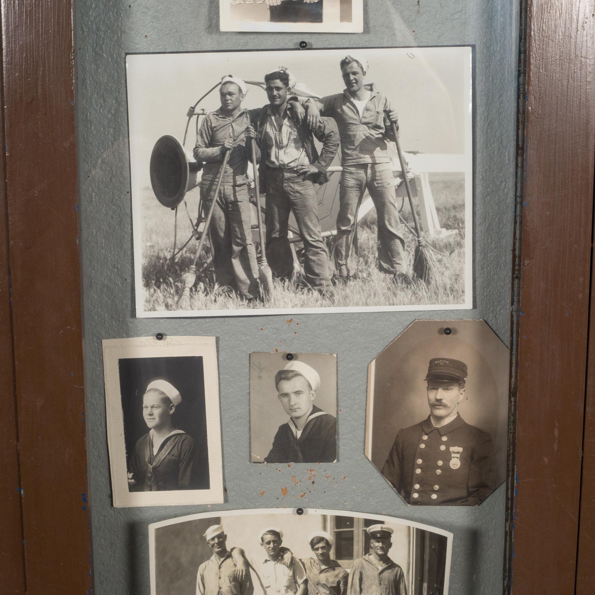 Early 20th C. Church Bulletin Board with WW2 Photos, c.1940 In Good Condition In San Francisco, CA