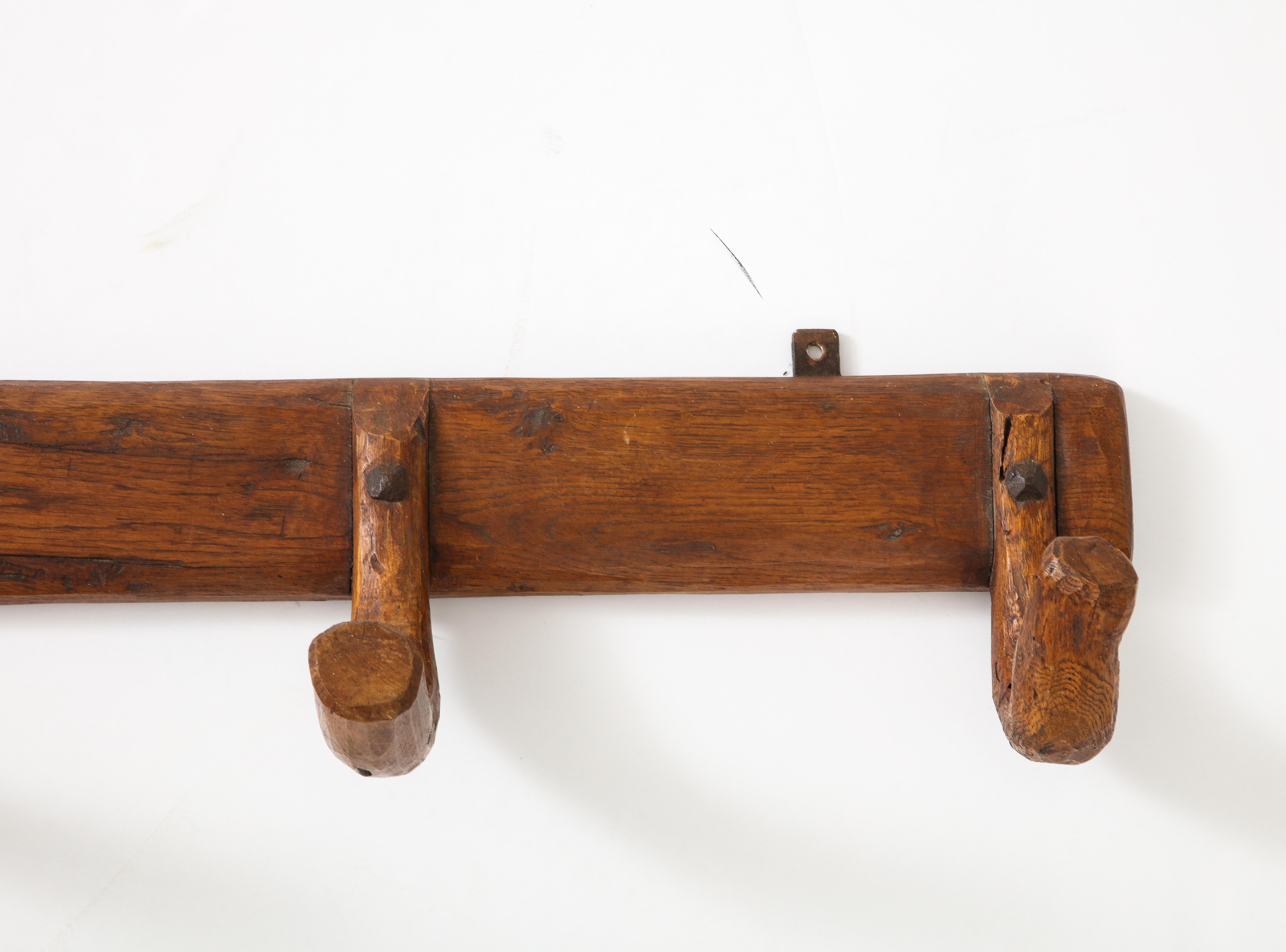 Carved Early 20th C. Coat Rack from the Pyrenees Mountains, France For Sale