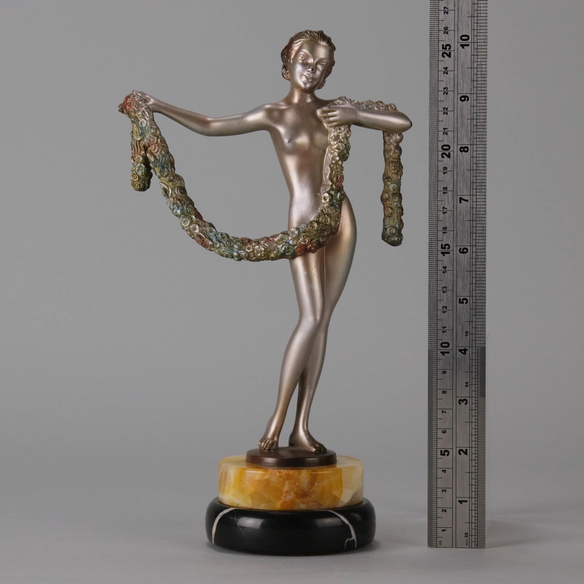 Early 20th C Cold-Painted Austrian Bronze Entitled 