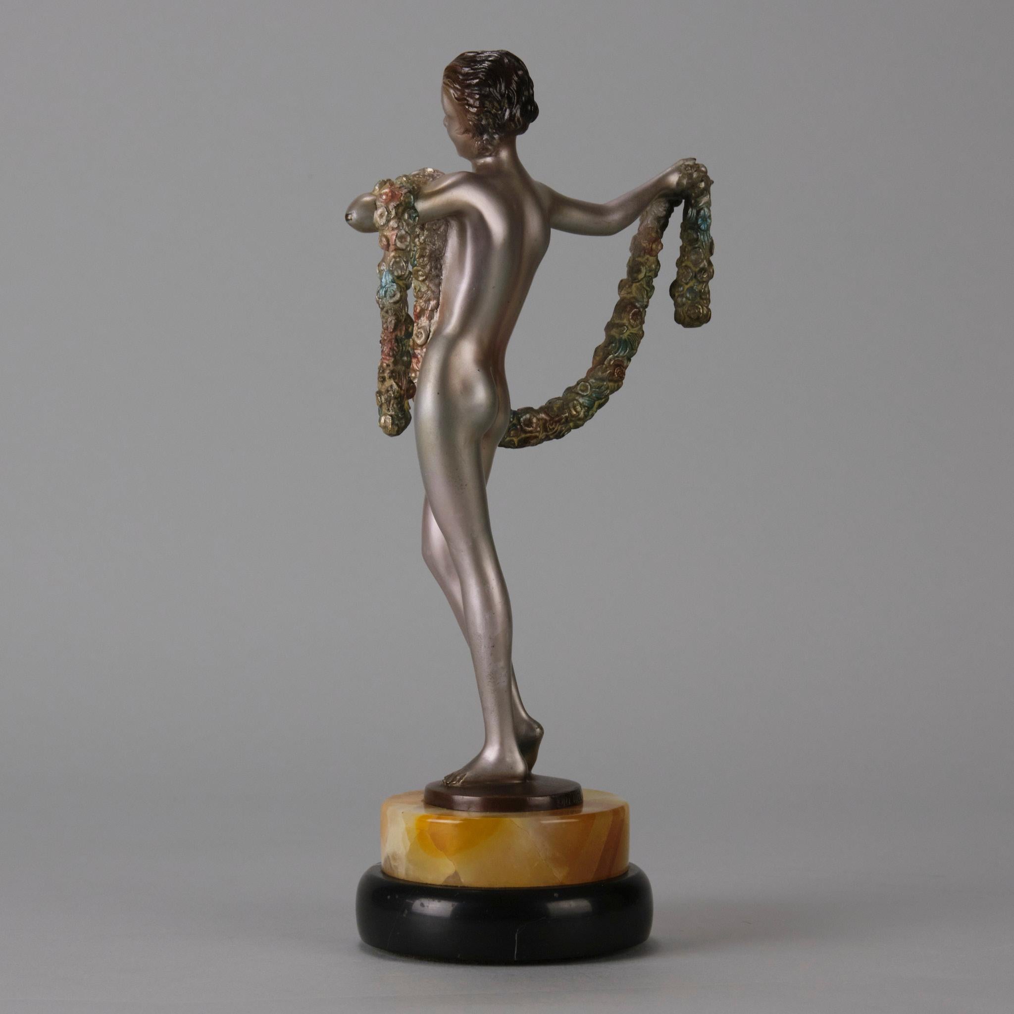 Early 20th C Cold-Painted Austrian Bronze Entitled 