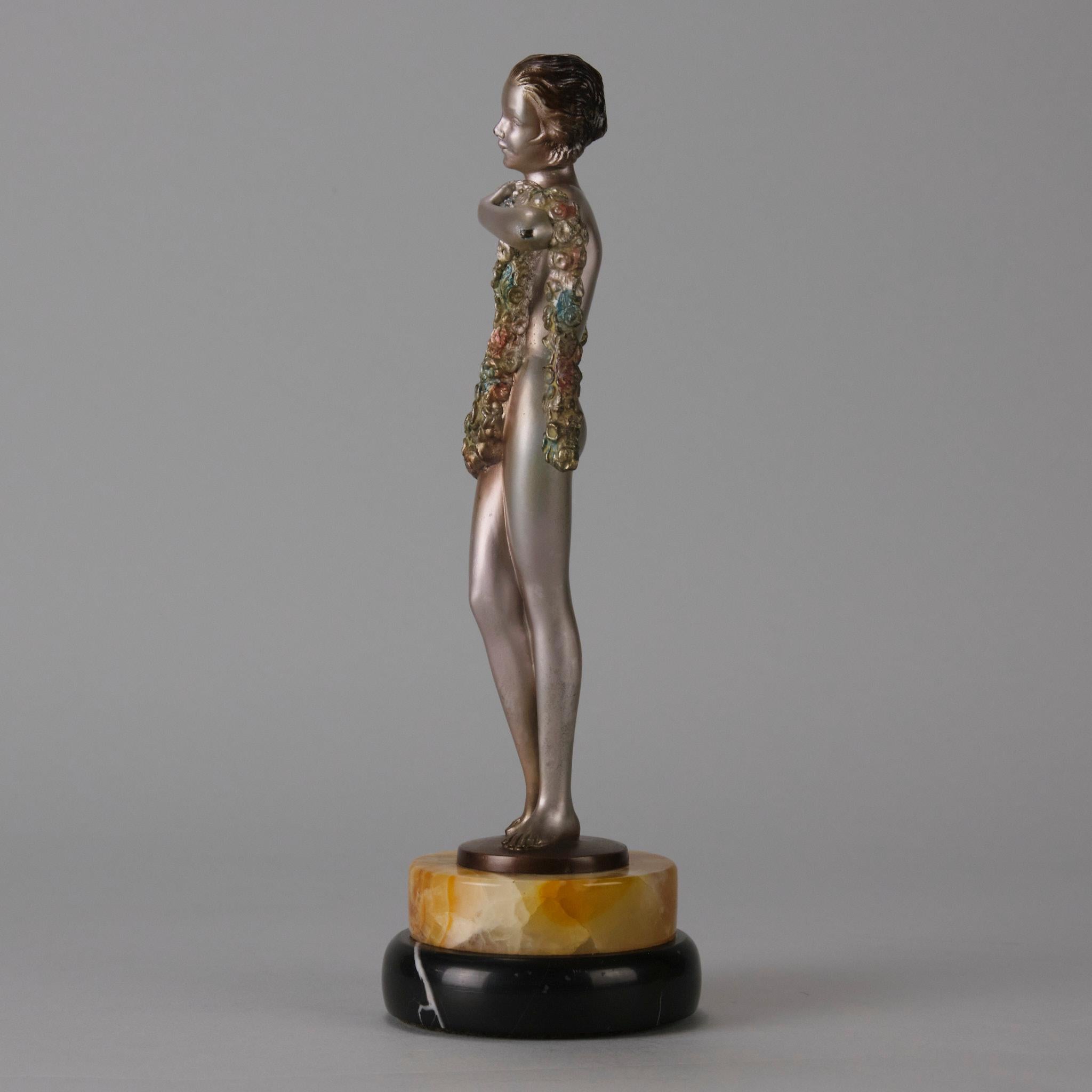 Early 20th C Cold-Painted Austrian Bronze Entitled 