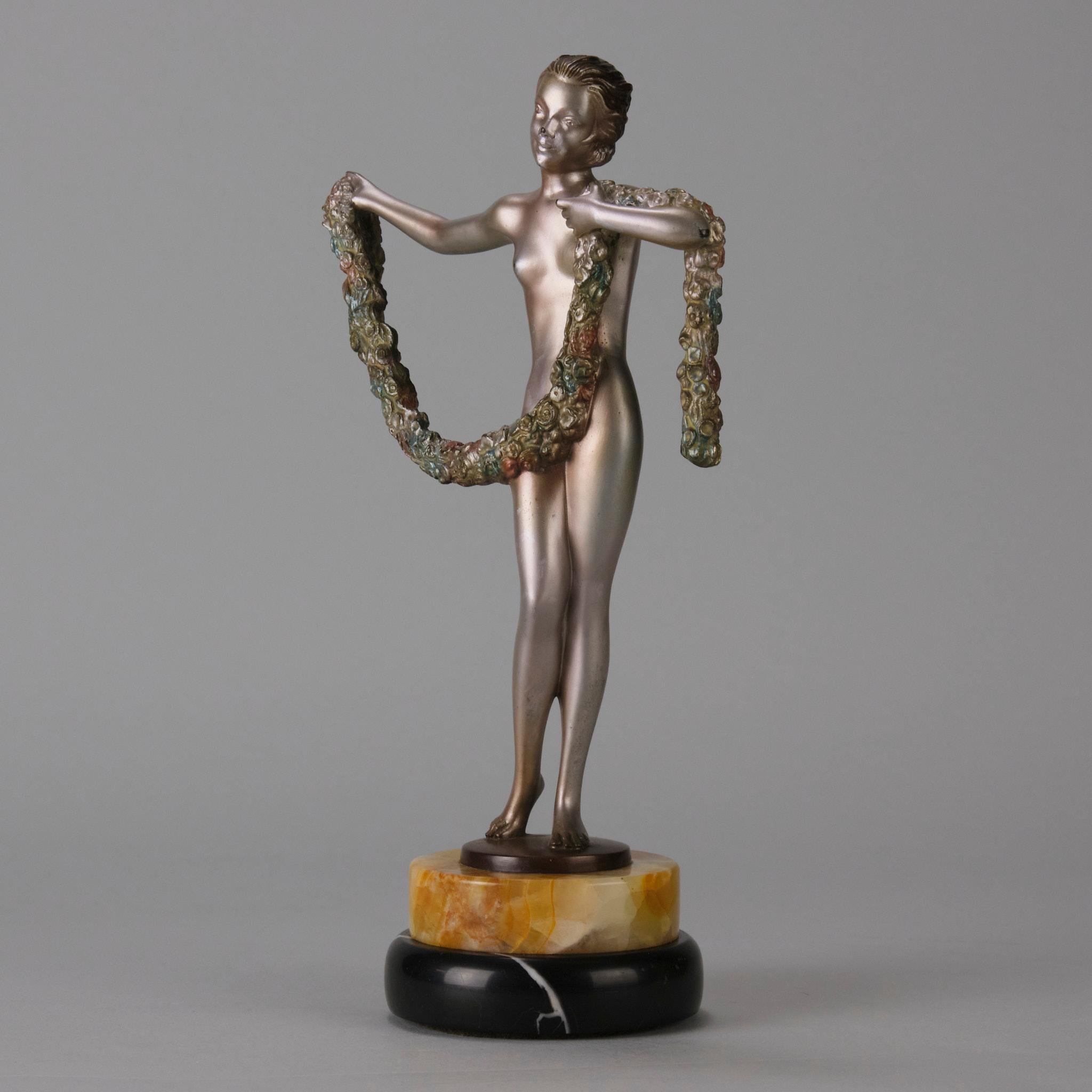 Early 20th C Cold-Painted Austrian Bronze Entitled 