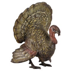 Early 20th C Cold-Painted Austrian Bronze Entitled "Turkey" by Franz Bergman
