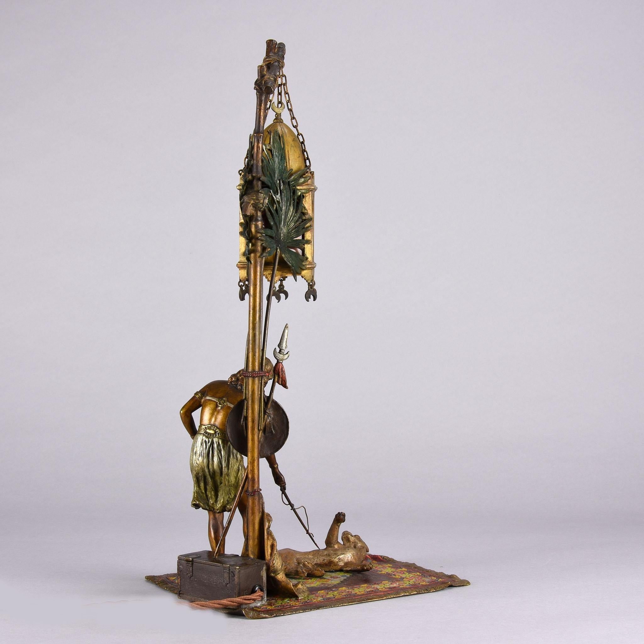 Cast Early 20th C Cold-Painted Bronze Entitled 