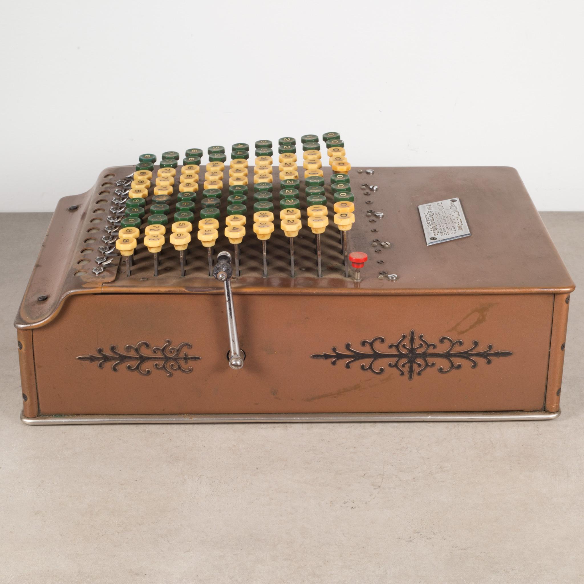Early 20th C. Copper and Bakelite Adding Machine c.1904-1922  (FREE SHIPPING) In Good Condition For Sale In San Francisco, CA