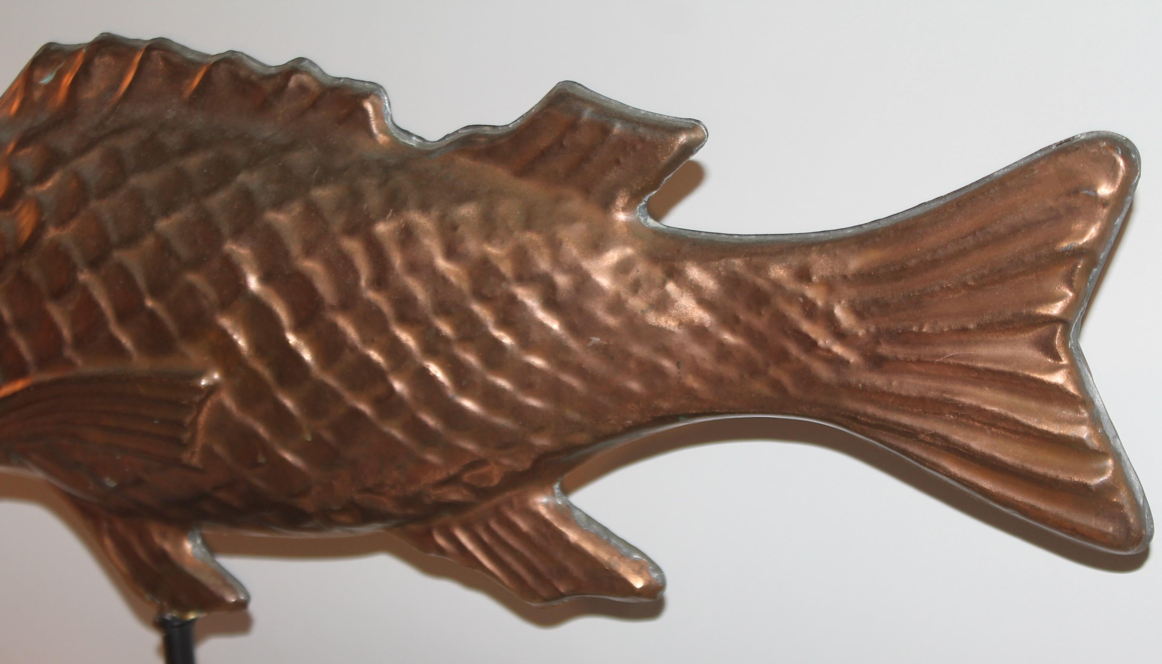 Américain A.C.I.C. Girouette à poisson en cuivre du début du 20e siècle en vente