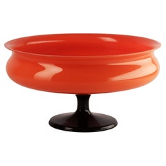Early 20th C. Czech  Footed/Cased Glazed Art Glass Tango Powolny-Like Red Bowl