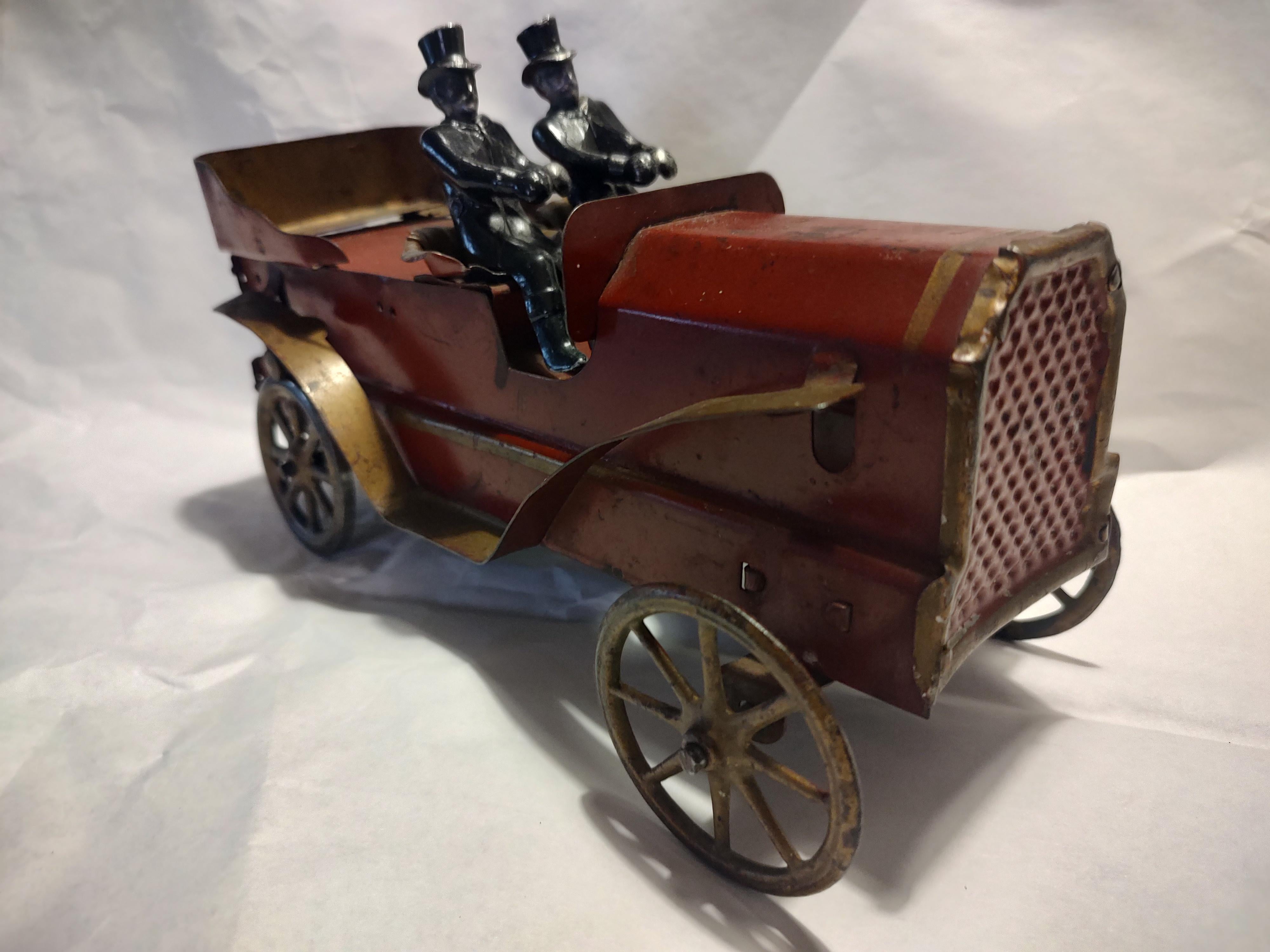 Early 20th C Dayton Hill Climber Open Touring Car with 2 Figures For Sale 3