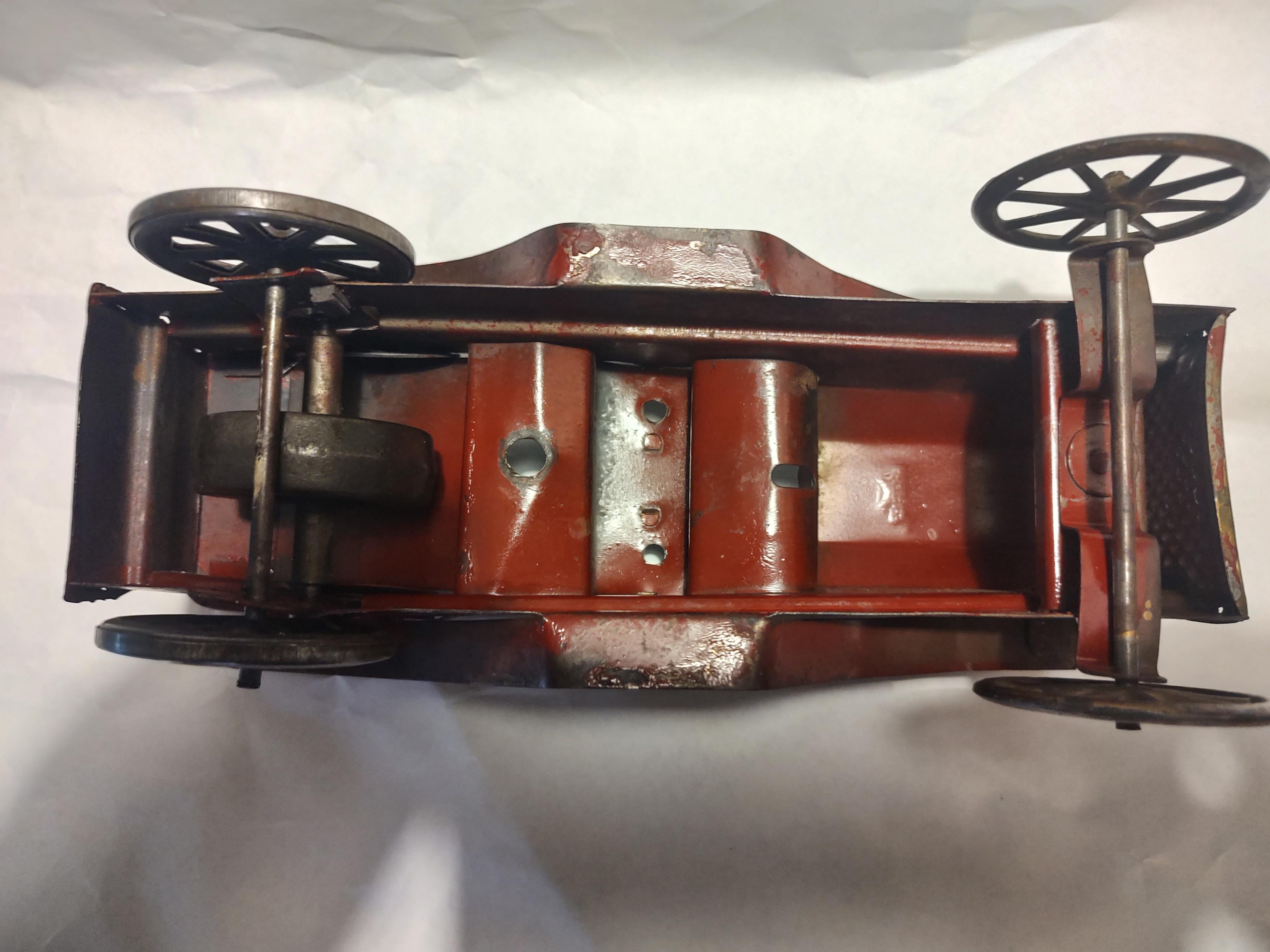 Early 20th C Dayton Hill Climber Open Touring Car with 2 Figures In Good Condition For Sale In Port Jervis, NY