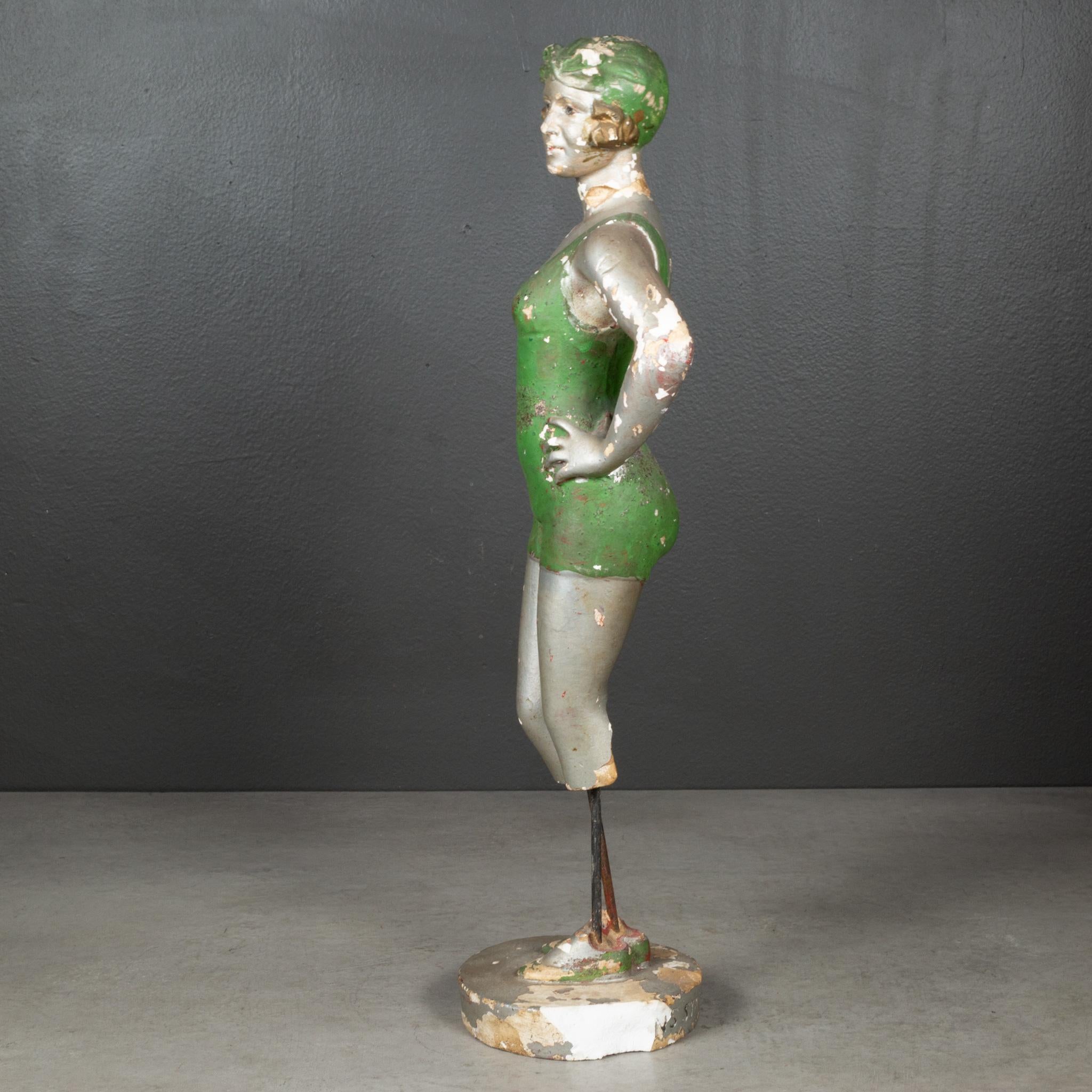 French Early 20th Century Distressed Plaster Statue, circa 1920-1940