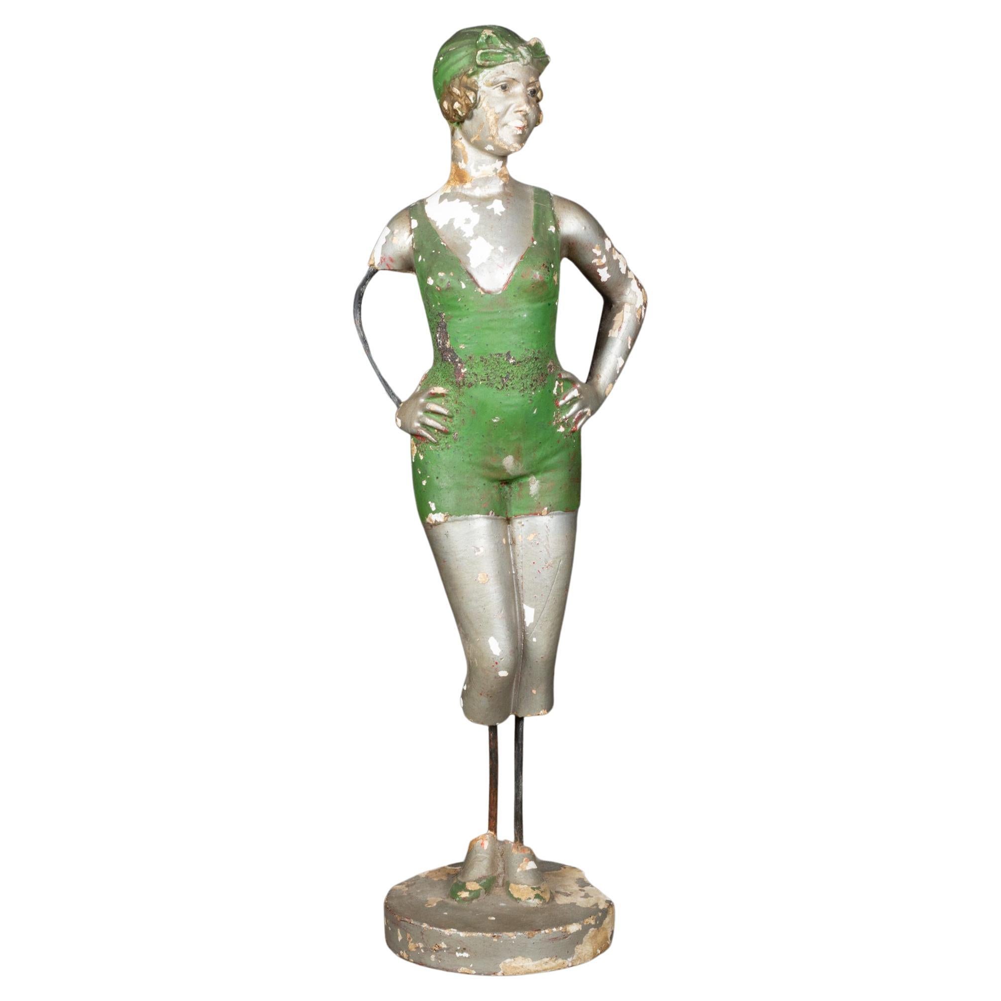Early 20th Century Distressed Plaster Statue, circa 1920-1940
