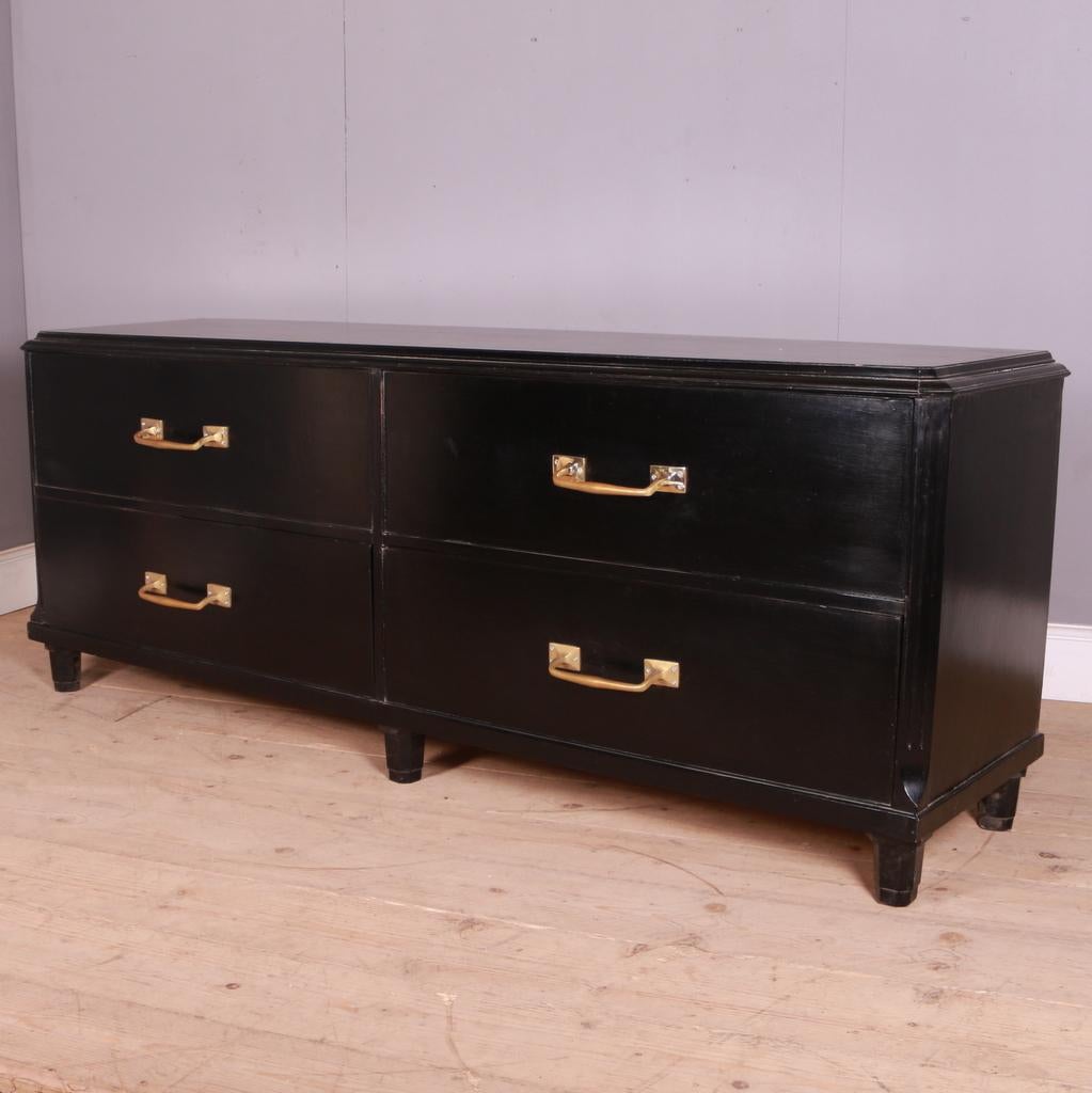 Ebonized Early 20th C Drapers Chest of Drawers For Sale
