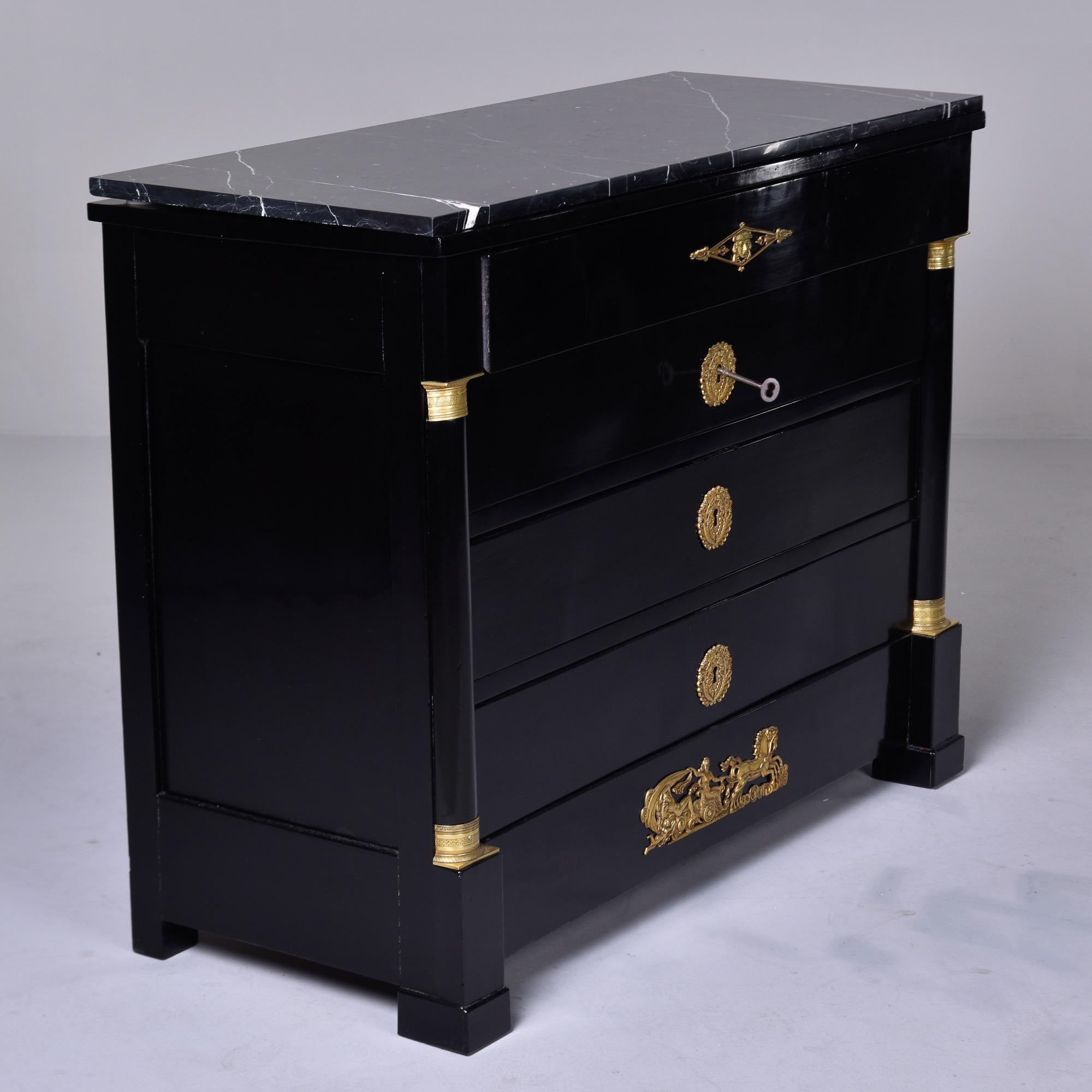 Early 20th C Ebonised Mahogany Empire Style Chest of Drawers For Sale 6