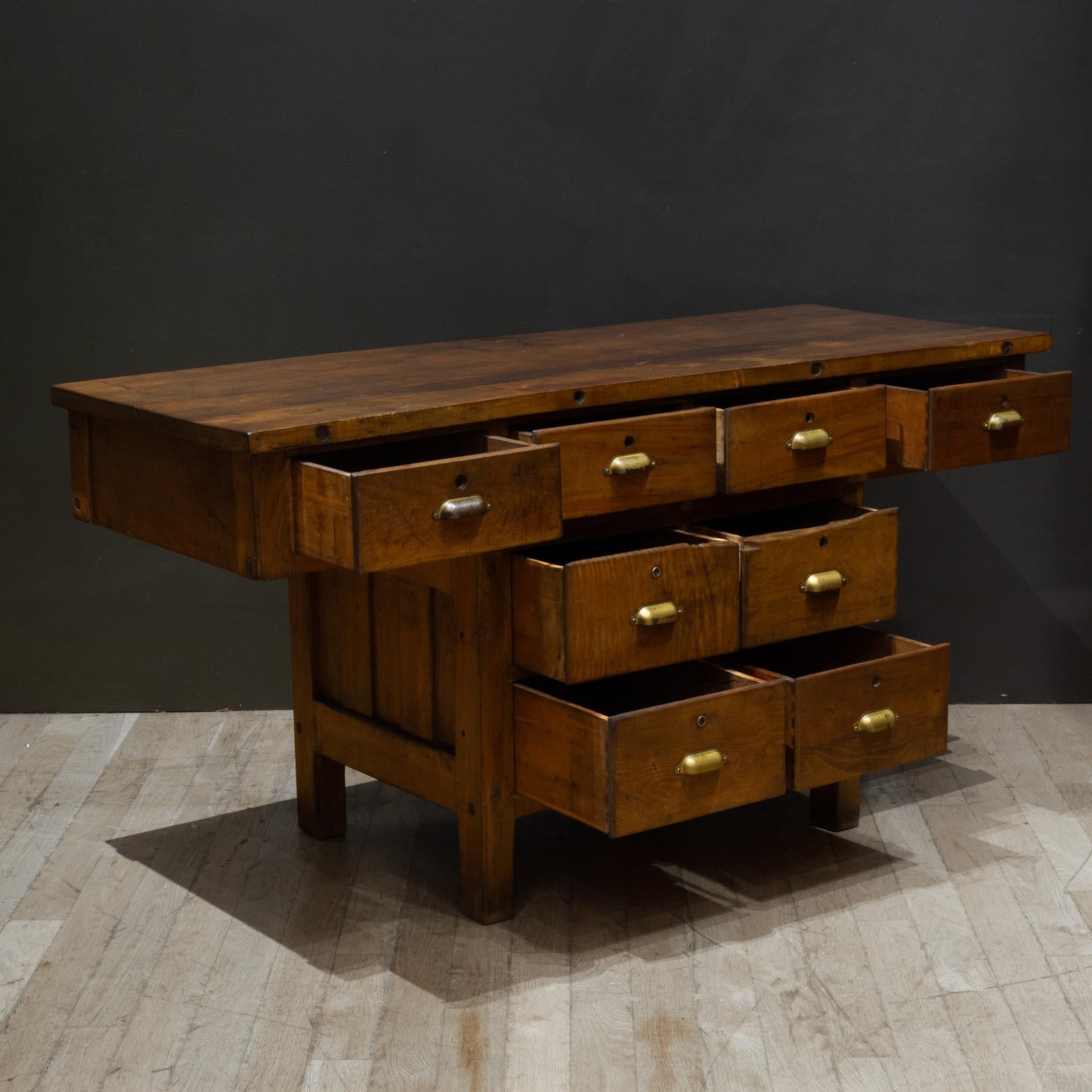 Early 20th c. E.H. Sheldon Industrial Science Class Lab Workbench c.1920 In Good Condition In San Francisco, CA