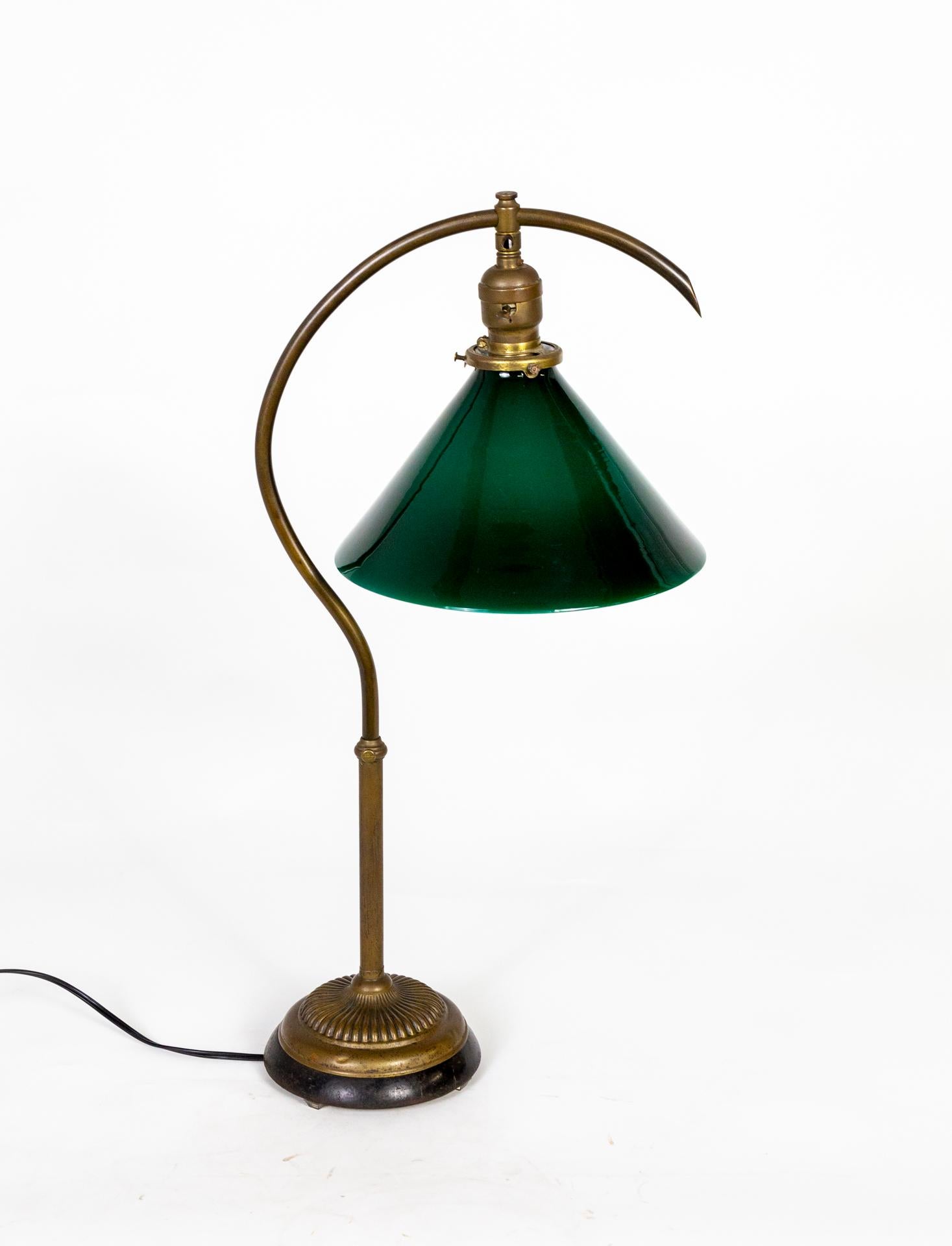 Early 20th C. Emeralite Goose Neck Office Lamp 1