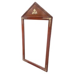 Early 20th C Empire Bronze & Gilt Mounted Mahogany Console / Wall  Mirror