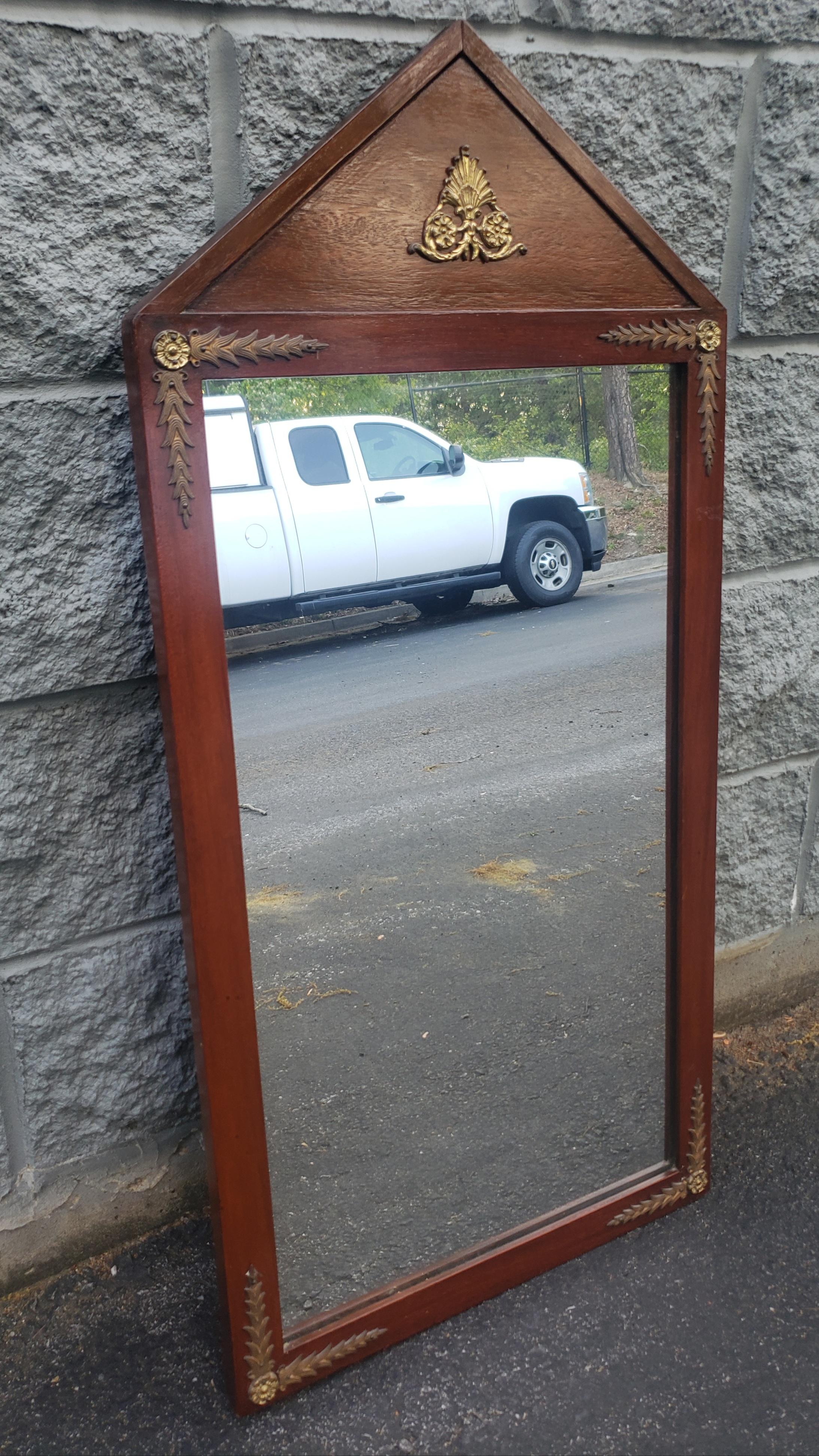 Other Early 20th C Empire Bronze & Gilt Mounted Mahogany Console / Wall  Mirror For Sale