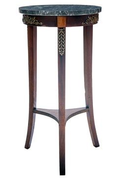 Early 20th C Empire Style Plant Stand W Ormulu & Marble Top