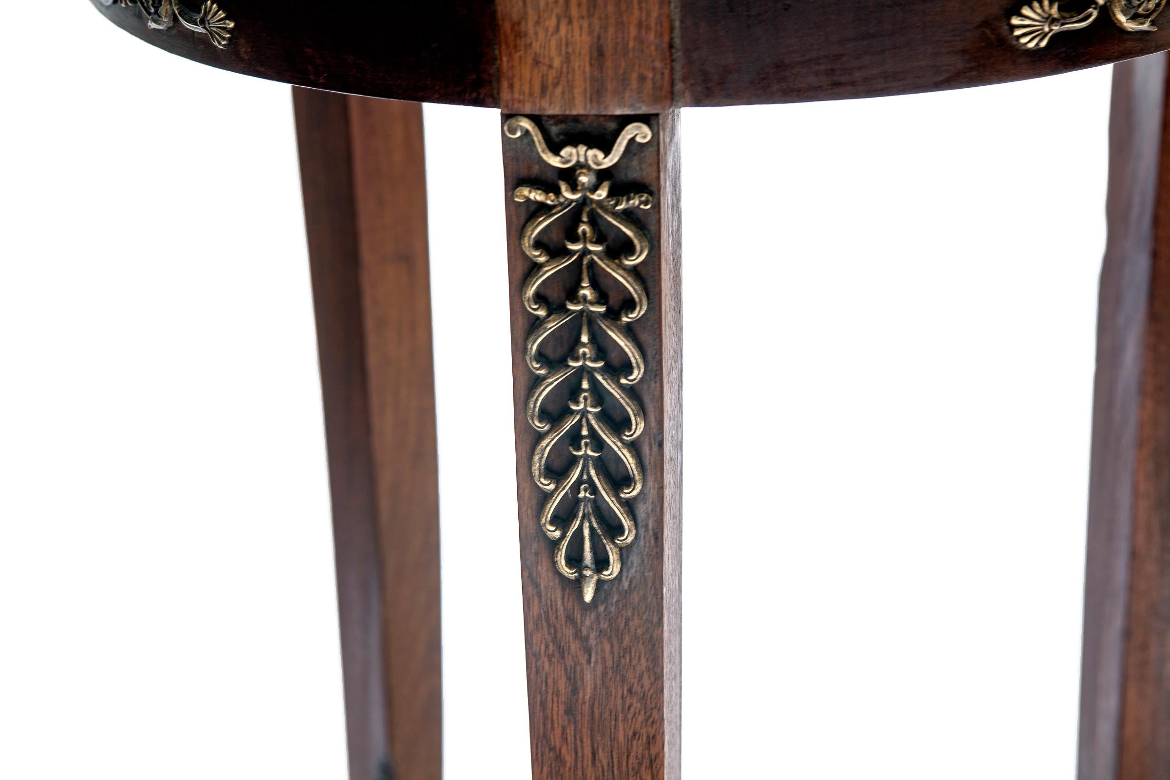 20th Century Early 20th C Empire Style Plant Stand W Ormulu & Marble Top