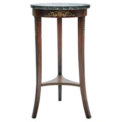 Early 20th C Empire Style Plant Stand W Ormulu & Marble Top