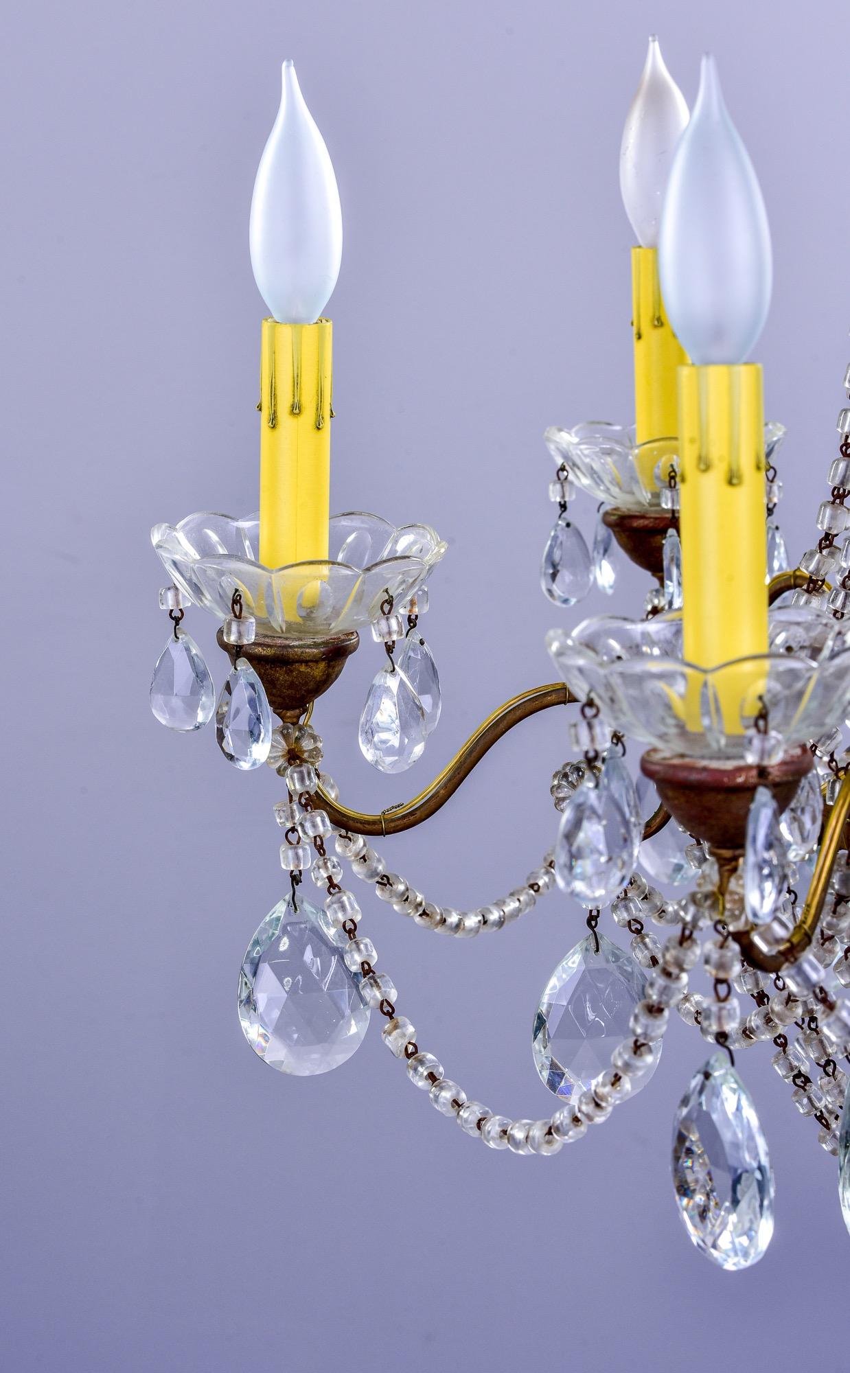 Belgian Early 20th C Empire Style Six Light Chandelier For Sale