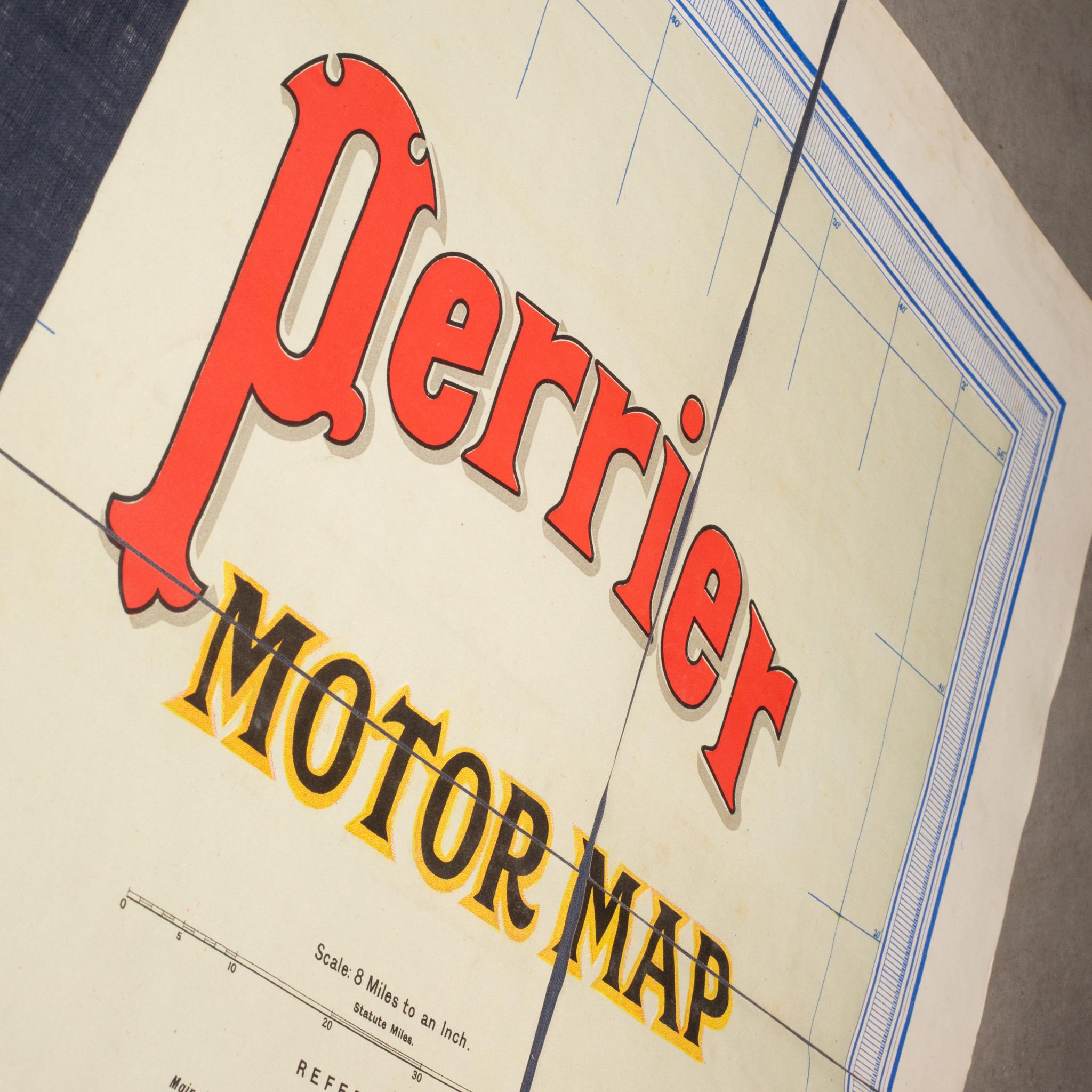 À PROPOS DE

Grande carte routière Perrier, imprimée en couleurs vives et lumineuses, présentant les routes d'Angleterre et du Pays de Galles. Segmenté en deux parties et monté sur le dos en lin d'origine, replié dans un étui étanche en toile.
