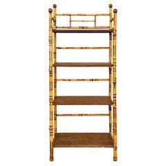 Early 20th-C. English Aesthetic Movement Bamboo Shelf / Etagere