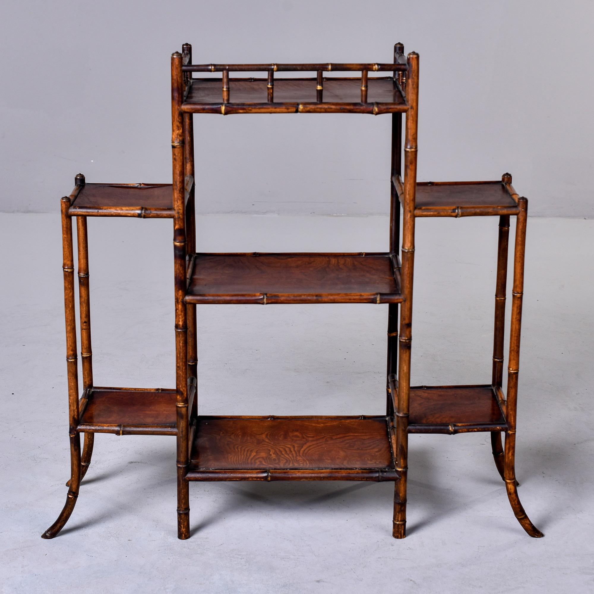 Early 20th C English Bamboo Etagere Plant Display Stand For Sale 4