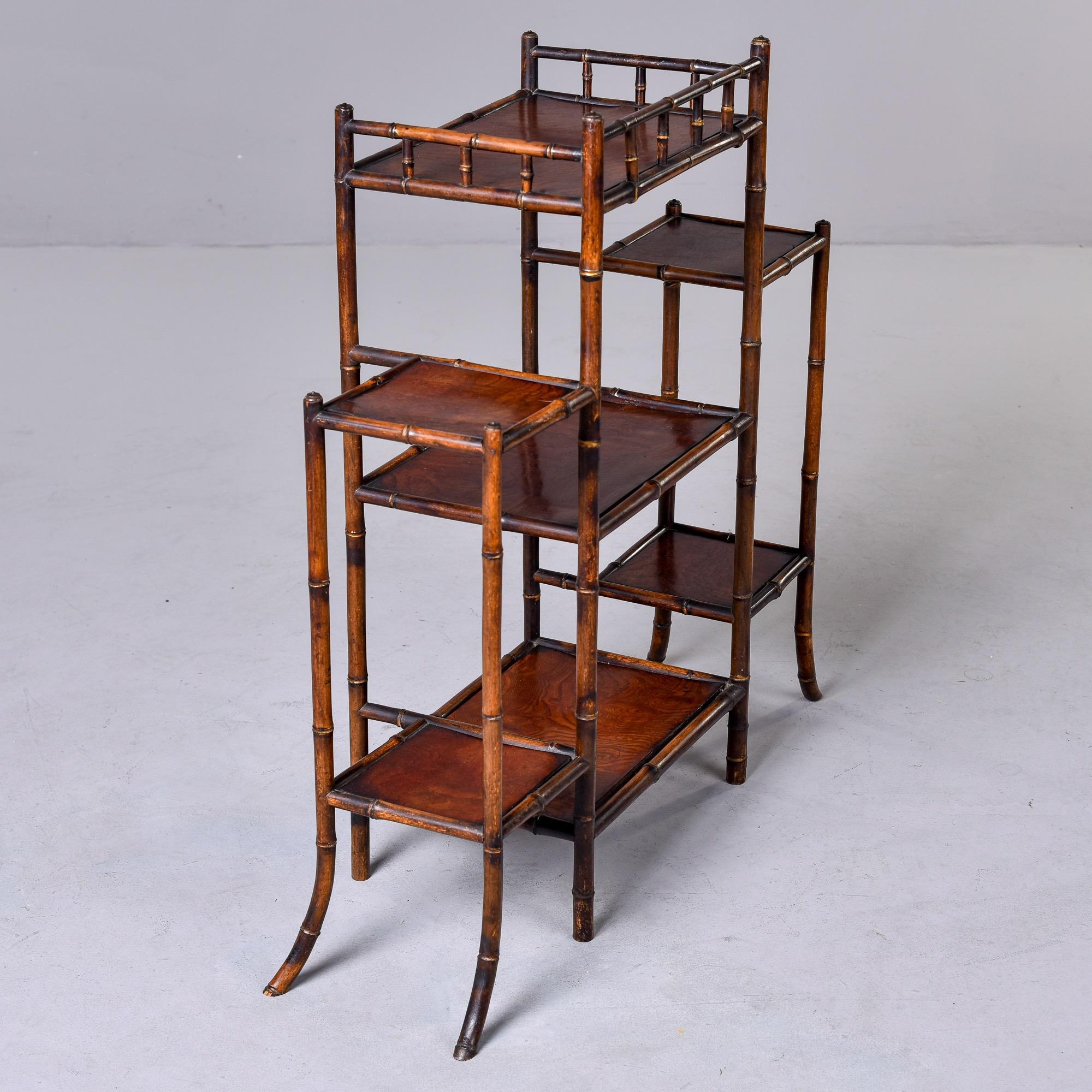 Early 20th C English Bamboo Etagere Plant Display Stand For Sale 5
