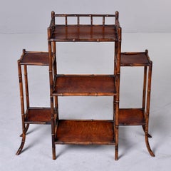 Early 20th C English Bamboo Etagere Plant Display Stand