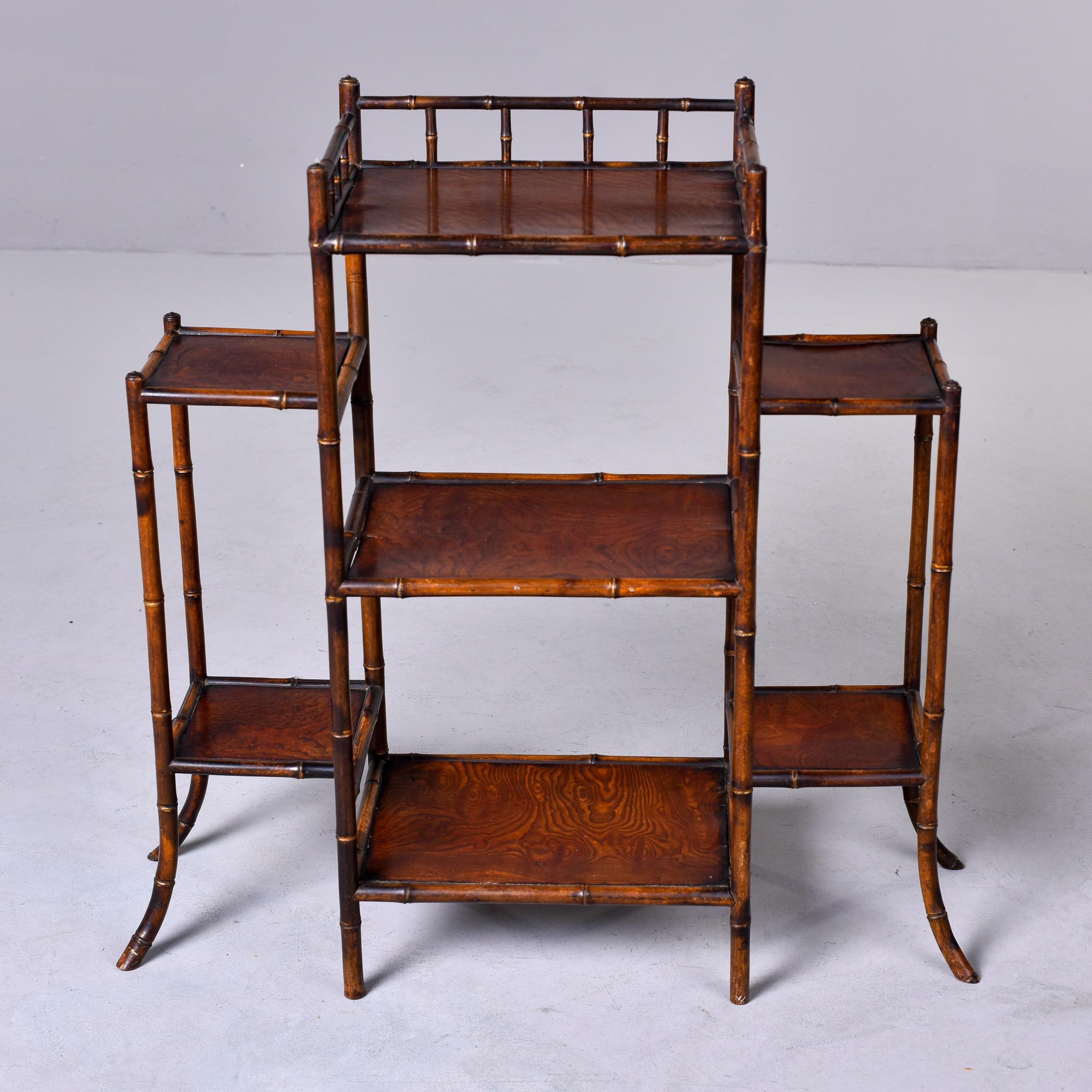 Victorian Early 20th C English Bamboo Etagere Plant Display Stand For Sale
