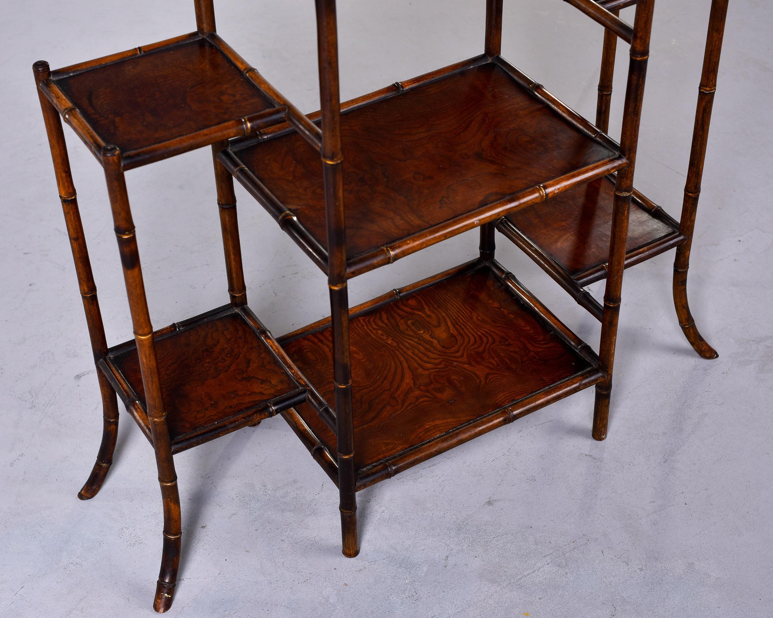 20th Century Early 20th C English Bamboo Etagere Plant Display Stand For Sale