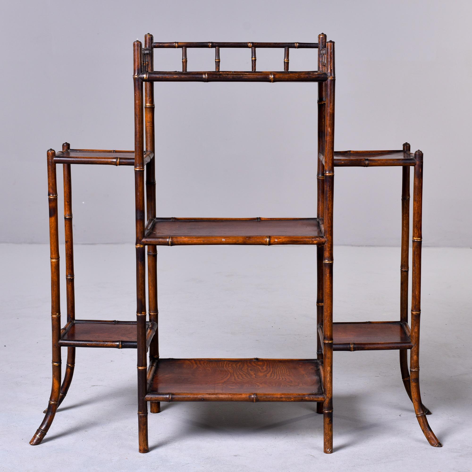 Early 20th C English Bamboo Etagere Plant Display Stand For Sale 1