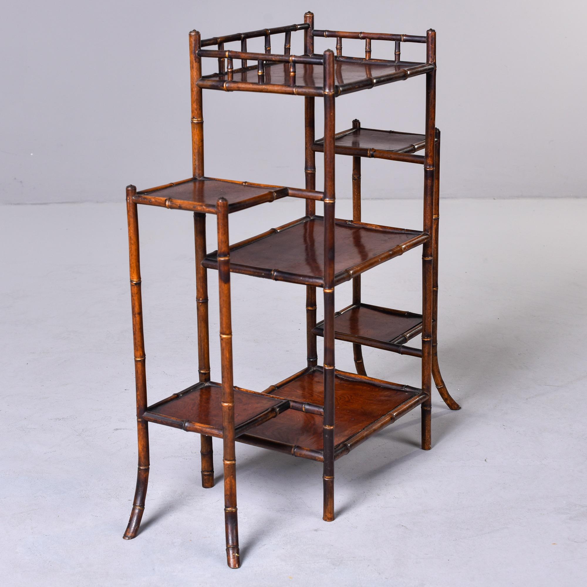 Early 20th C English Bamboo Etagere Plant Display Stand For Sale 2