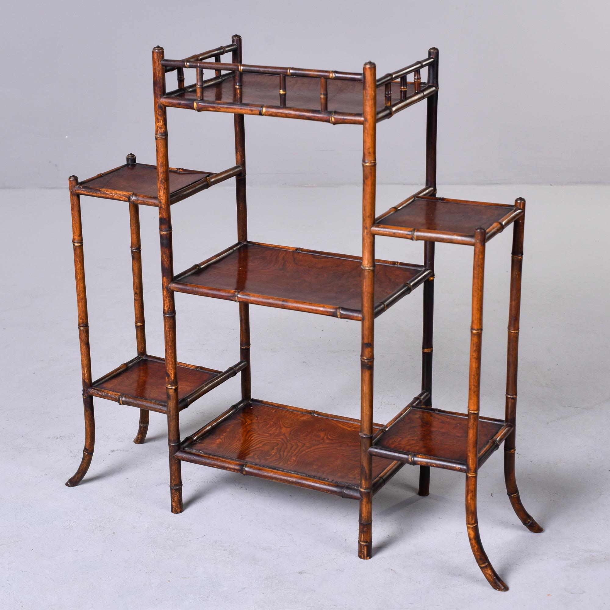 Early 20th C English Bamboo Etagere Plant Display Stand For Sale 3