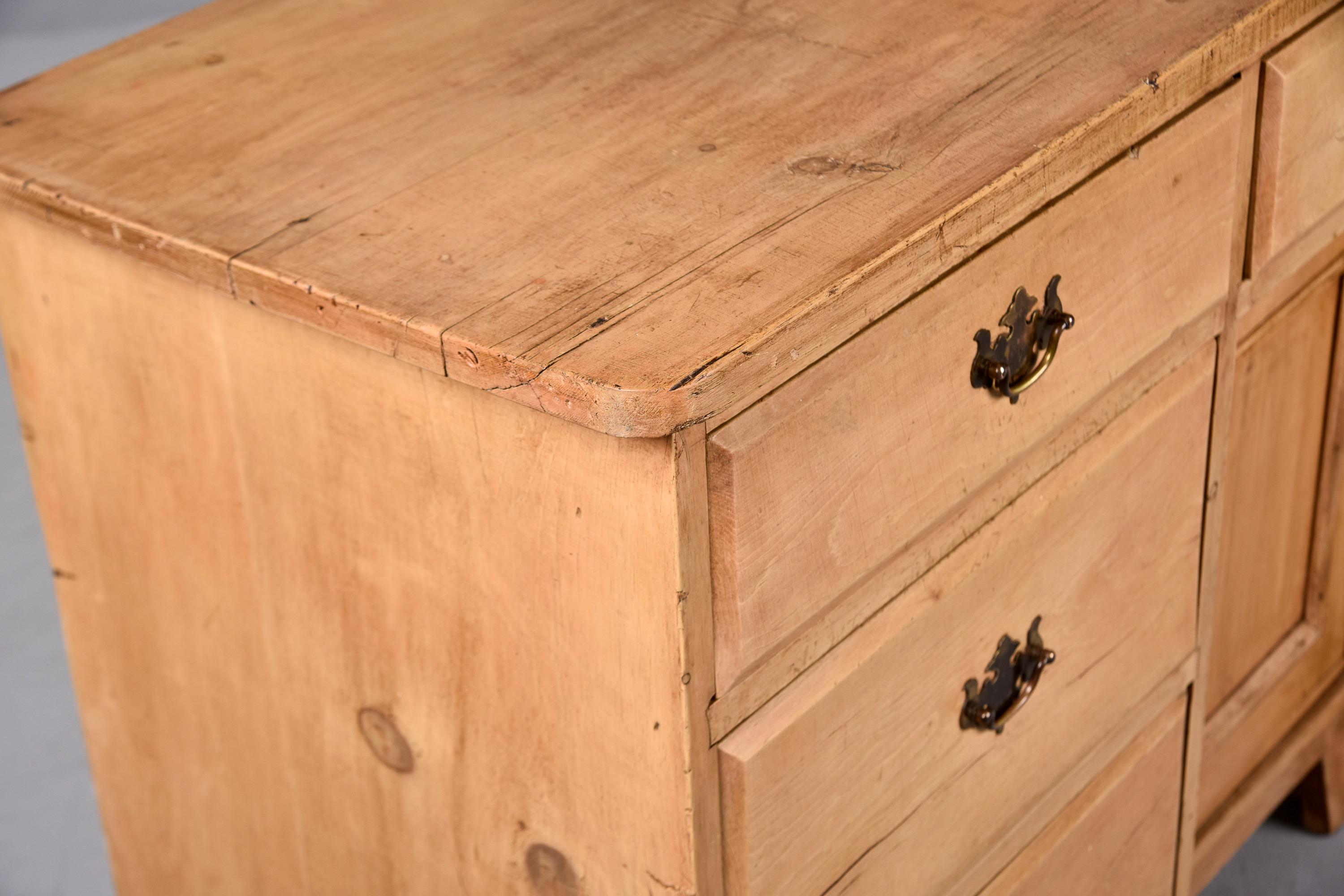 Early 20th C English Chippendale Style Pine Chest For Sale 1