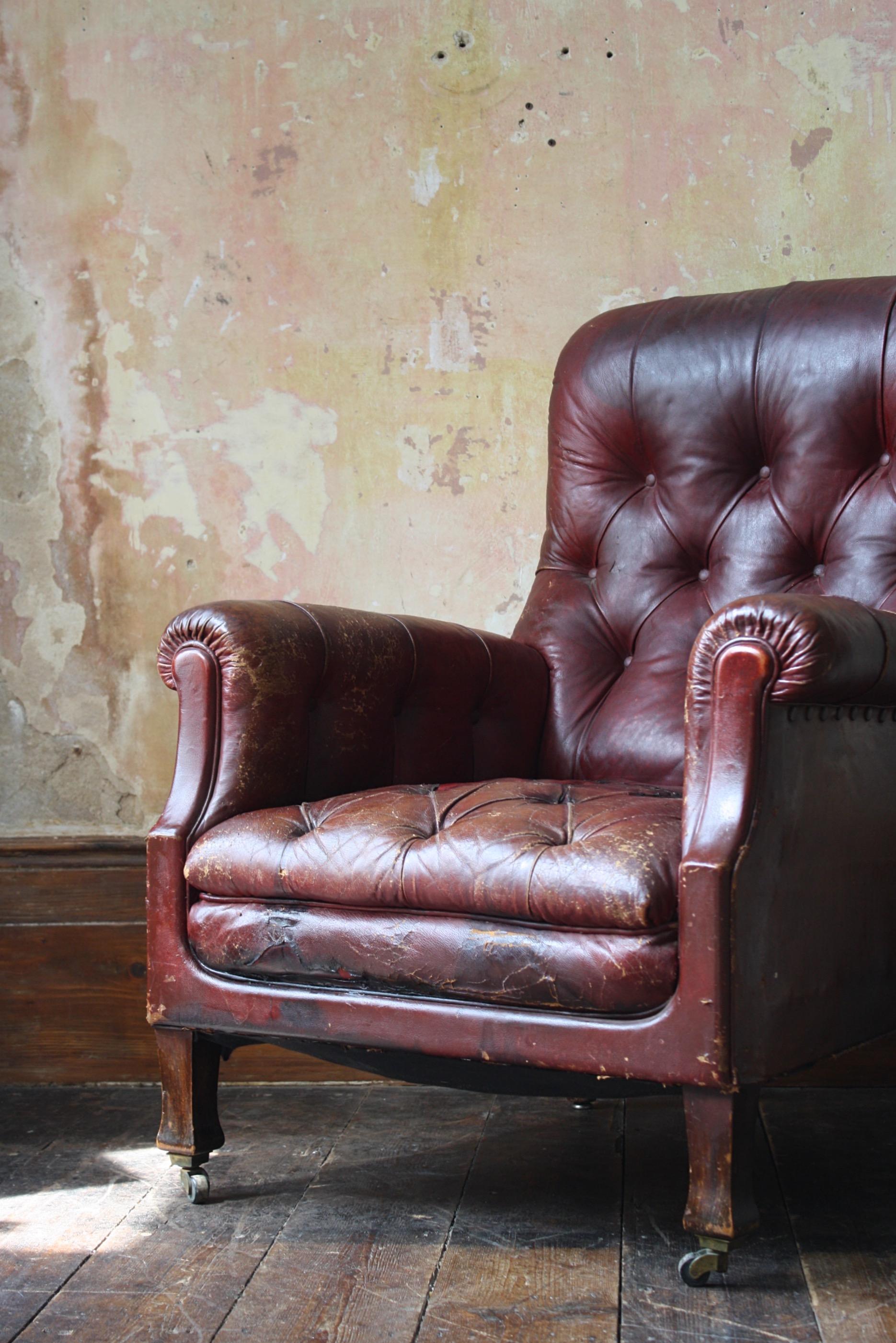 maroon armchair