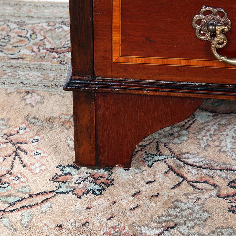 Early 20th C. English Inlaid Mahogany Bureau Bookcase For Sale 4