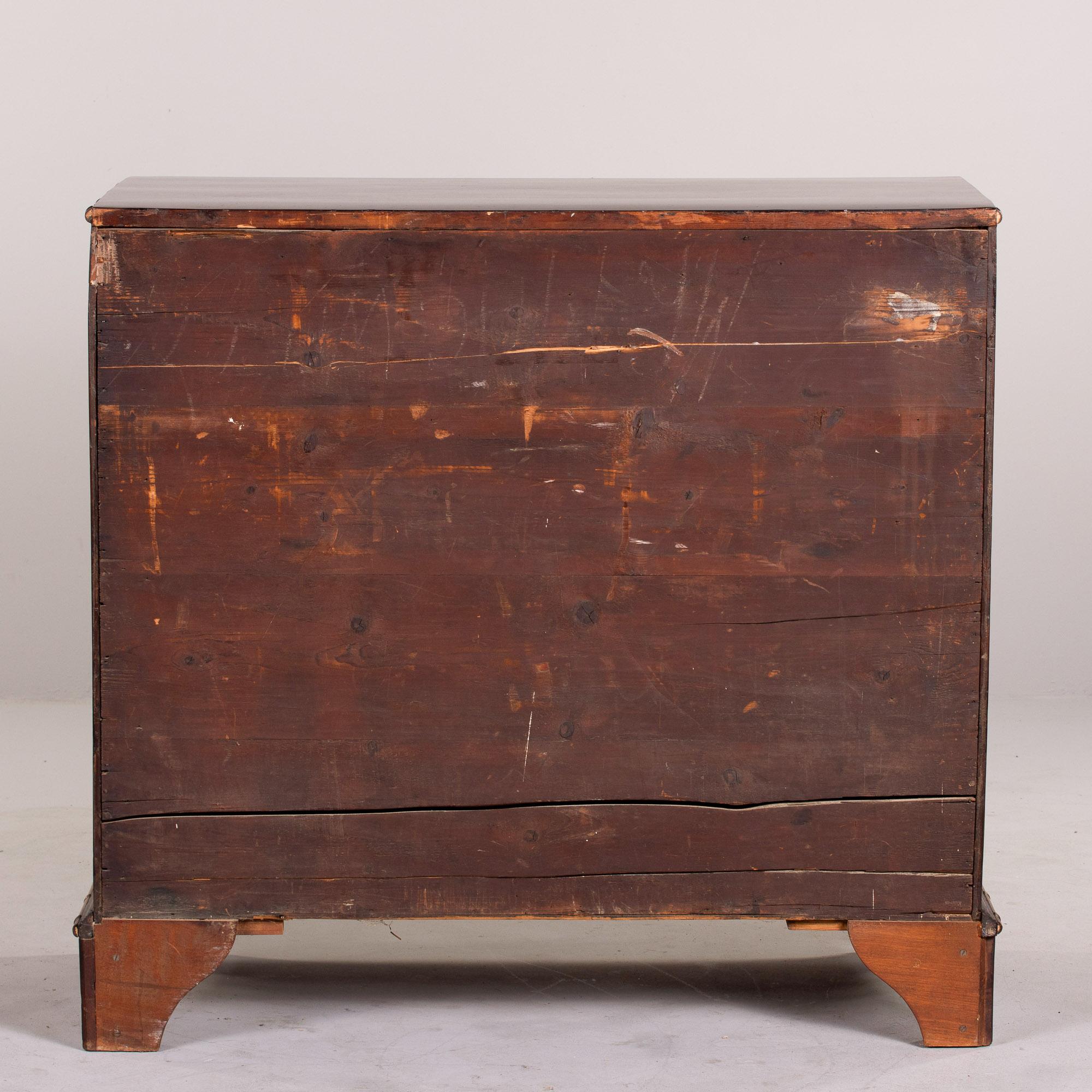 Early 20th C English Mahogany 5 Drawer Chest with Bamboo Trim 4
