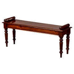 Early 20th C English Mahogany Bench