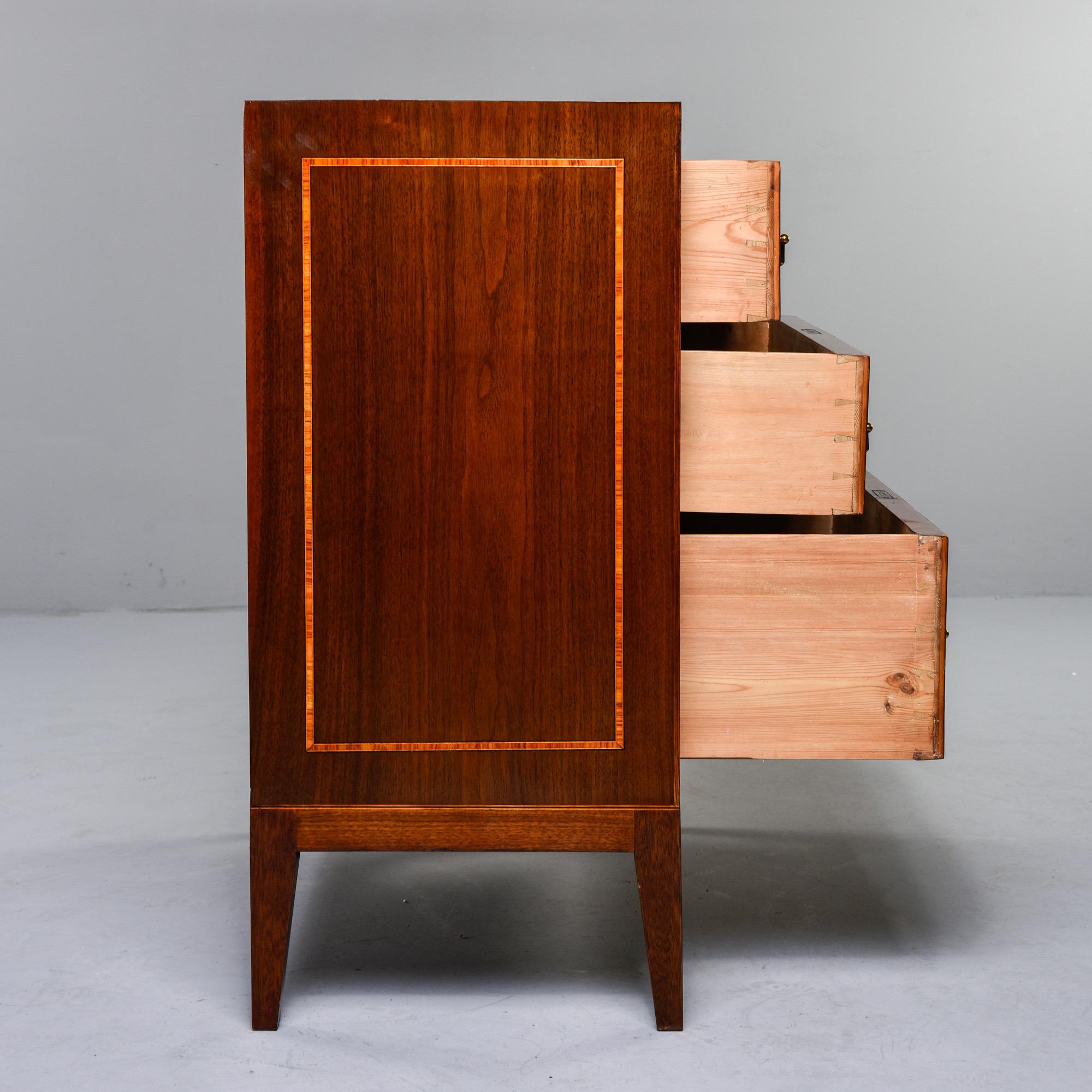 Brass Early 20th C English Mahogany Chest of Drawers