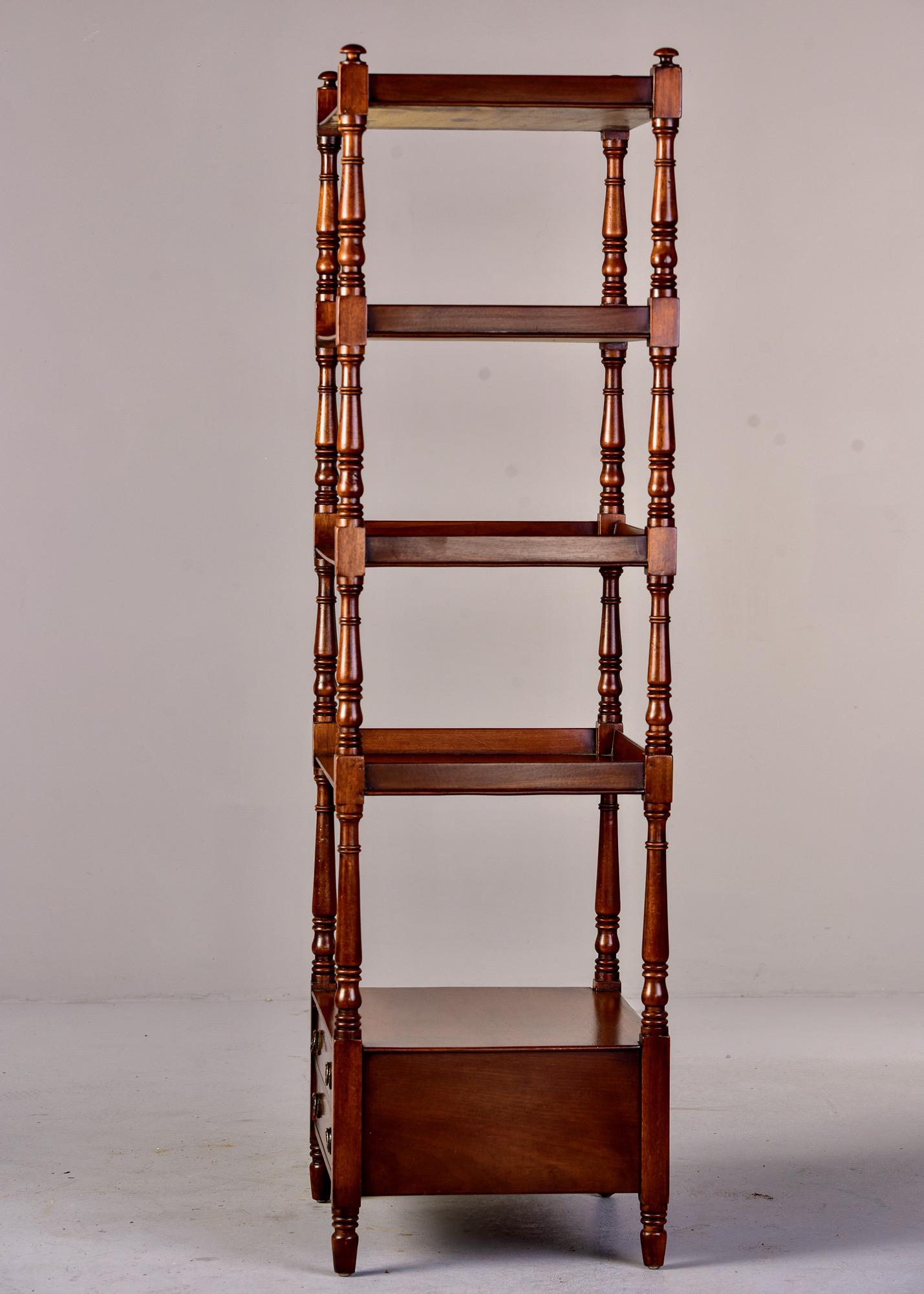 Early 20th C English Mahogany Four Tier Etagere or What Not Shelf In Good Condition In Troy, MI