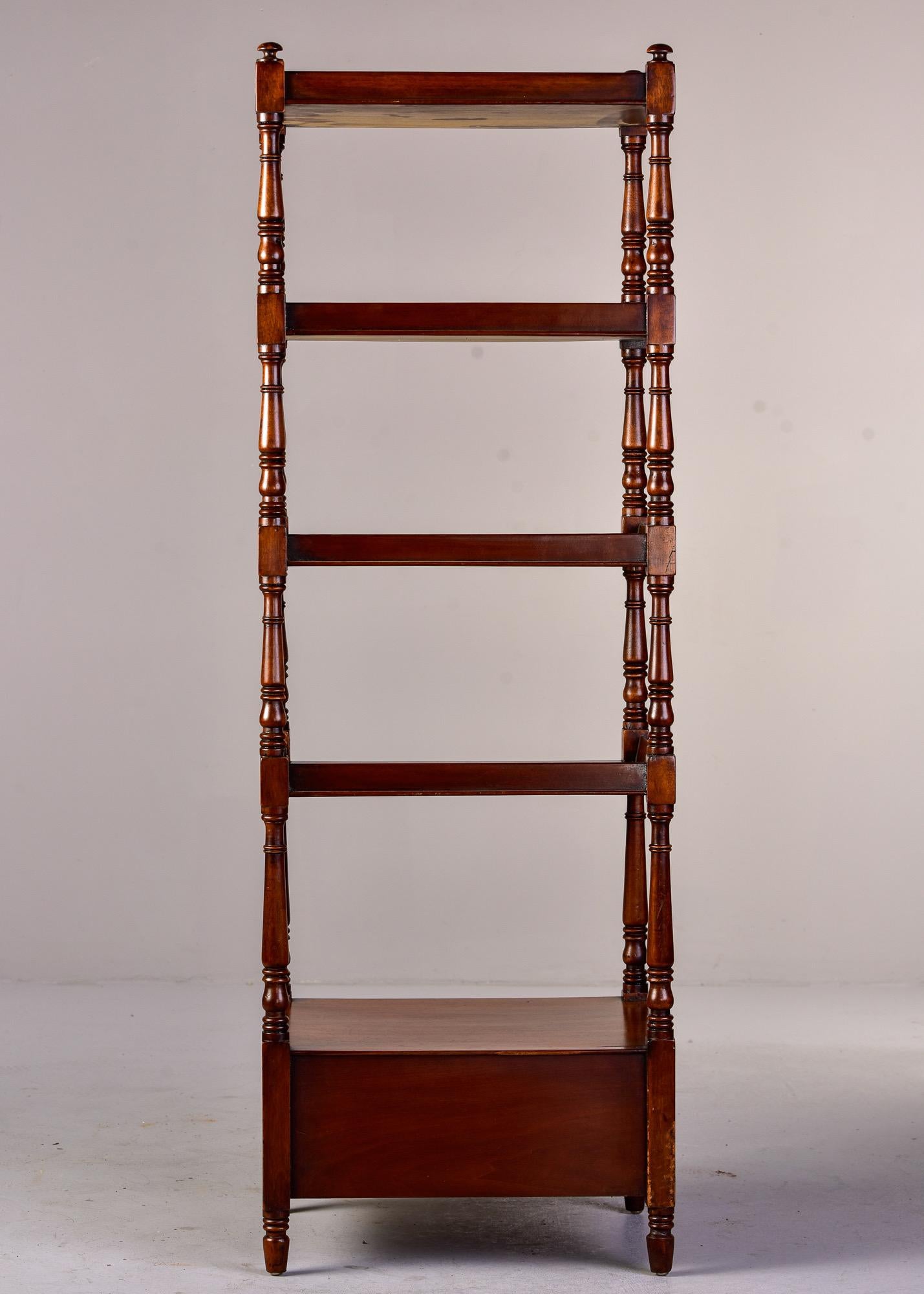 20th Century Early 20th C English Mahogany Four Tier Etagere or What Not Shelf