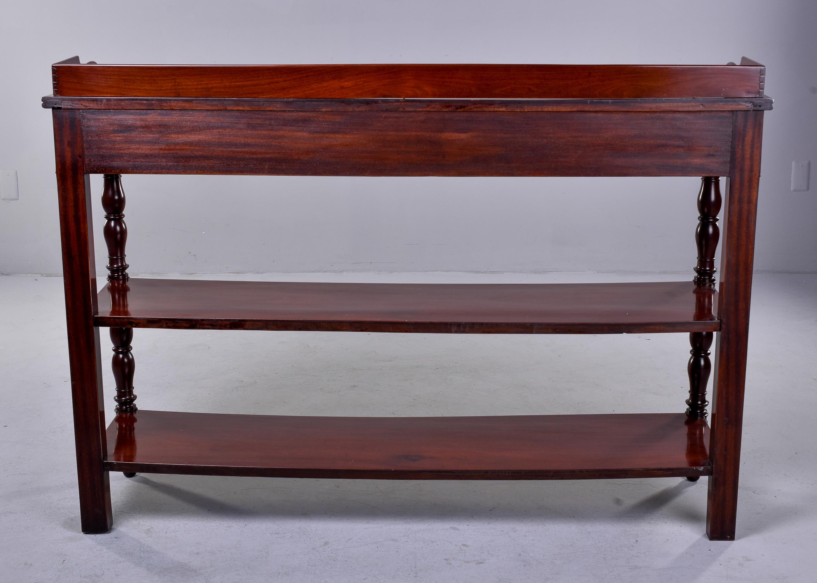 Early 20th C English Mahogany Three Tier Server with Drawers    For Sale 6