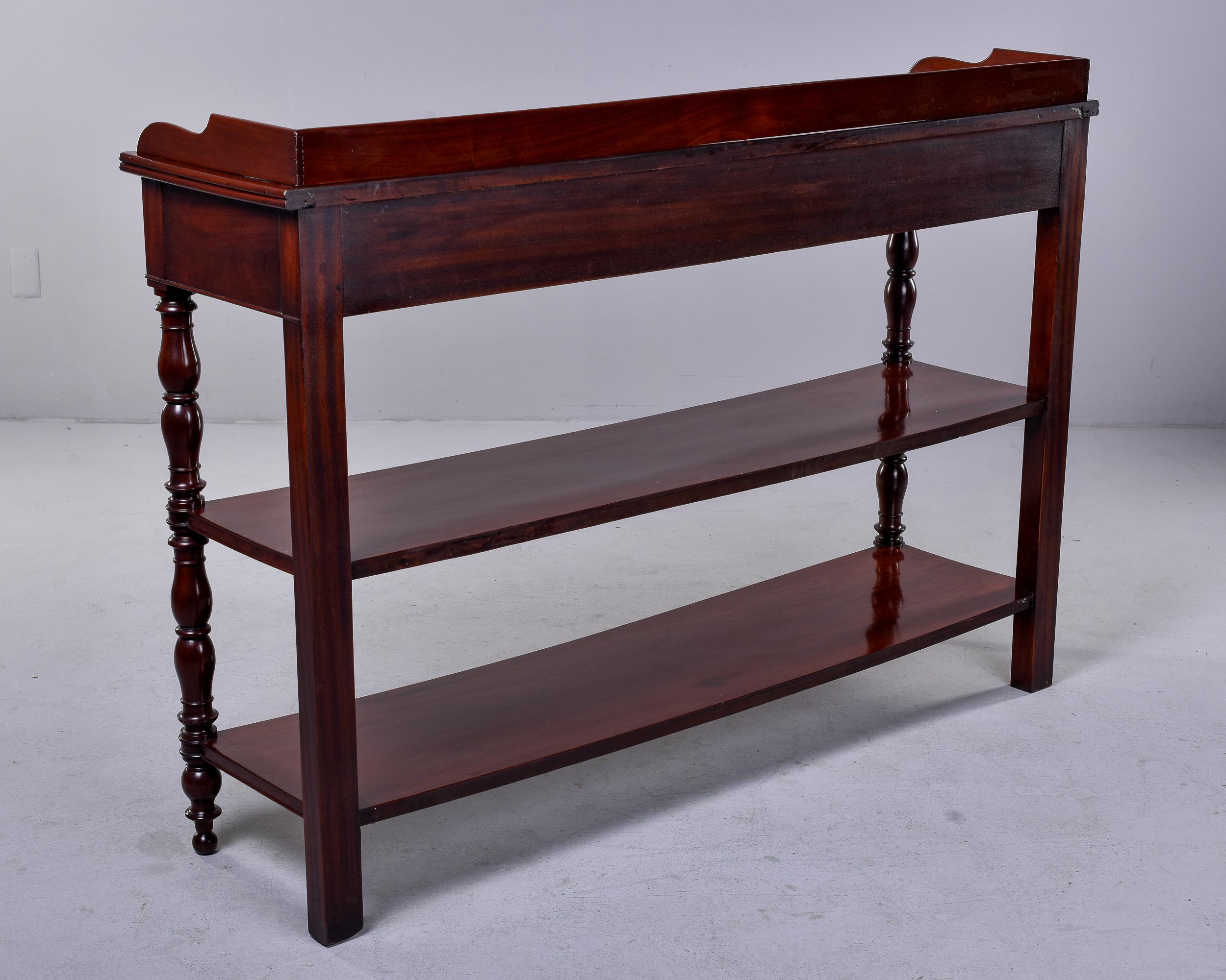 Early 20th C English Mahogany Three Tier Server with Drawers    For Sale 5
