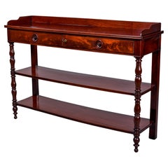 Early 20th C English Mahogany Three Tier Server with Drawers   