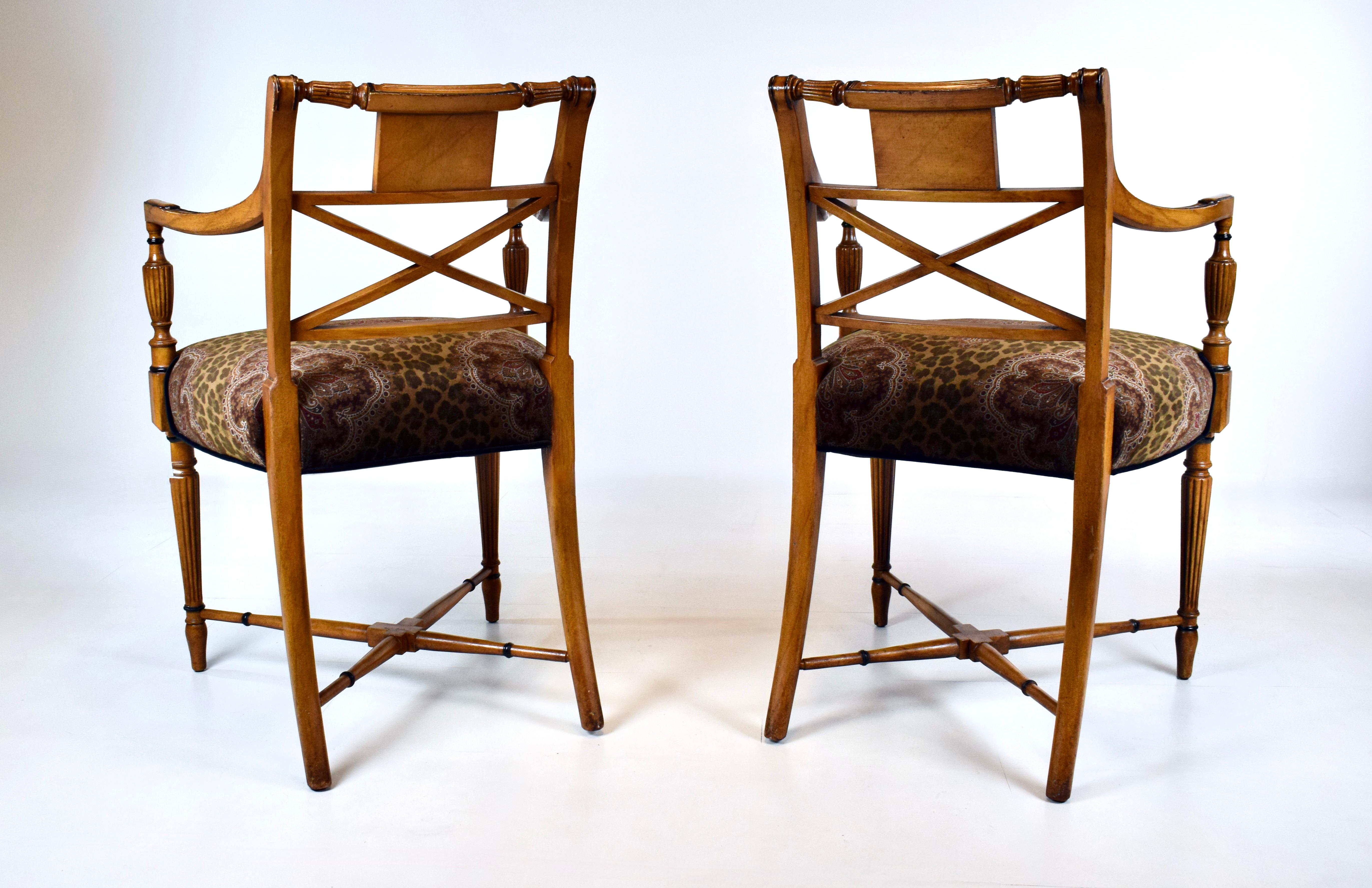 Early 20th C. English Regency Arm Chairs en Bueno estado para la venta en Southampton, NJ