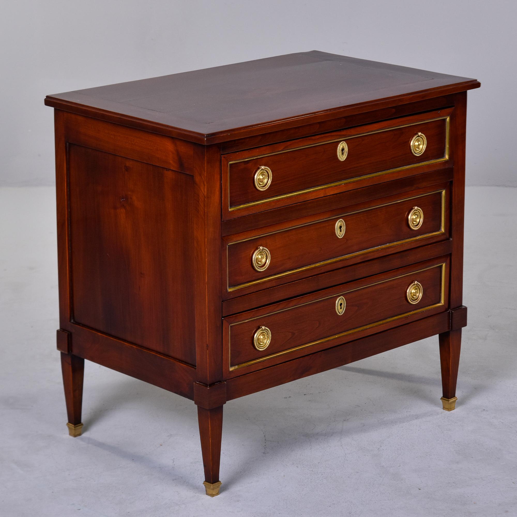 Early 20th Century English Small Cherry Three Drawer Chest 2