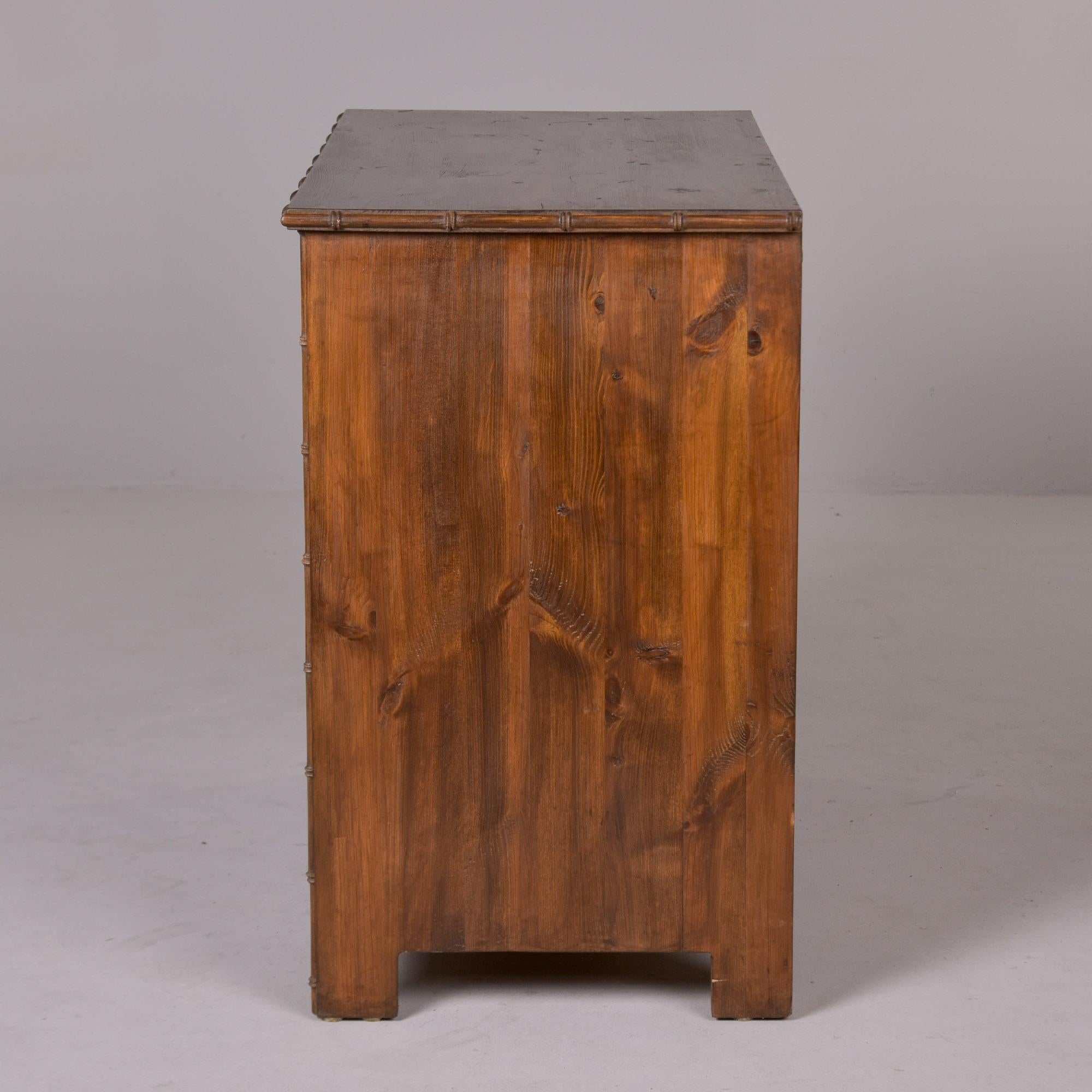 Early 20th C English Three Drawer Chest with Bamboo Trim For Sale 2