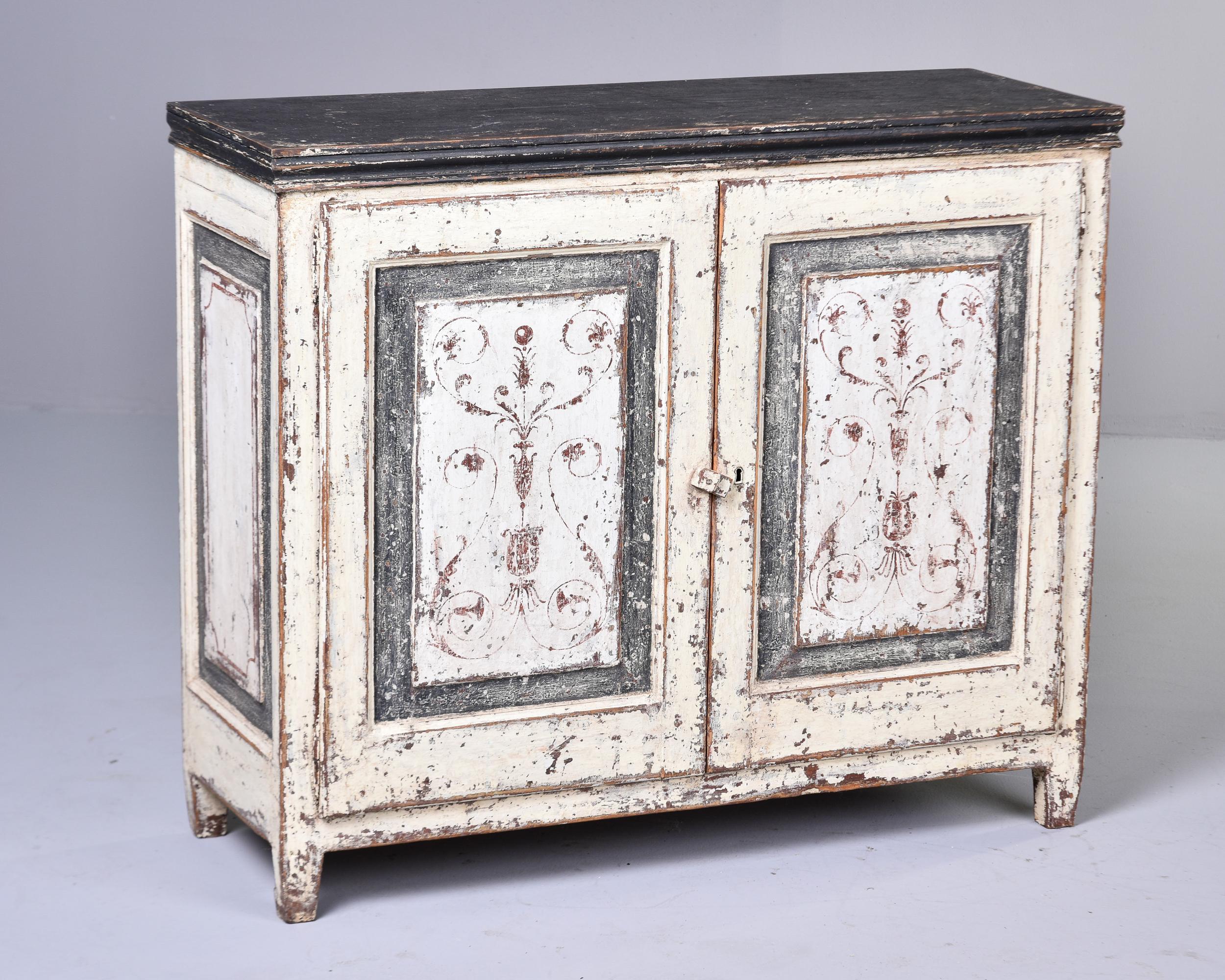 Early 20th C English Two Door Painted Cabinet For Sale 6